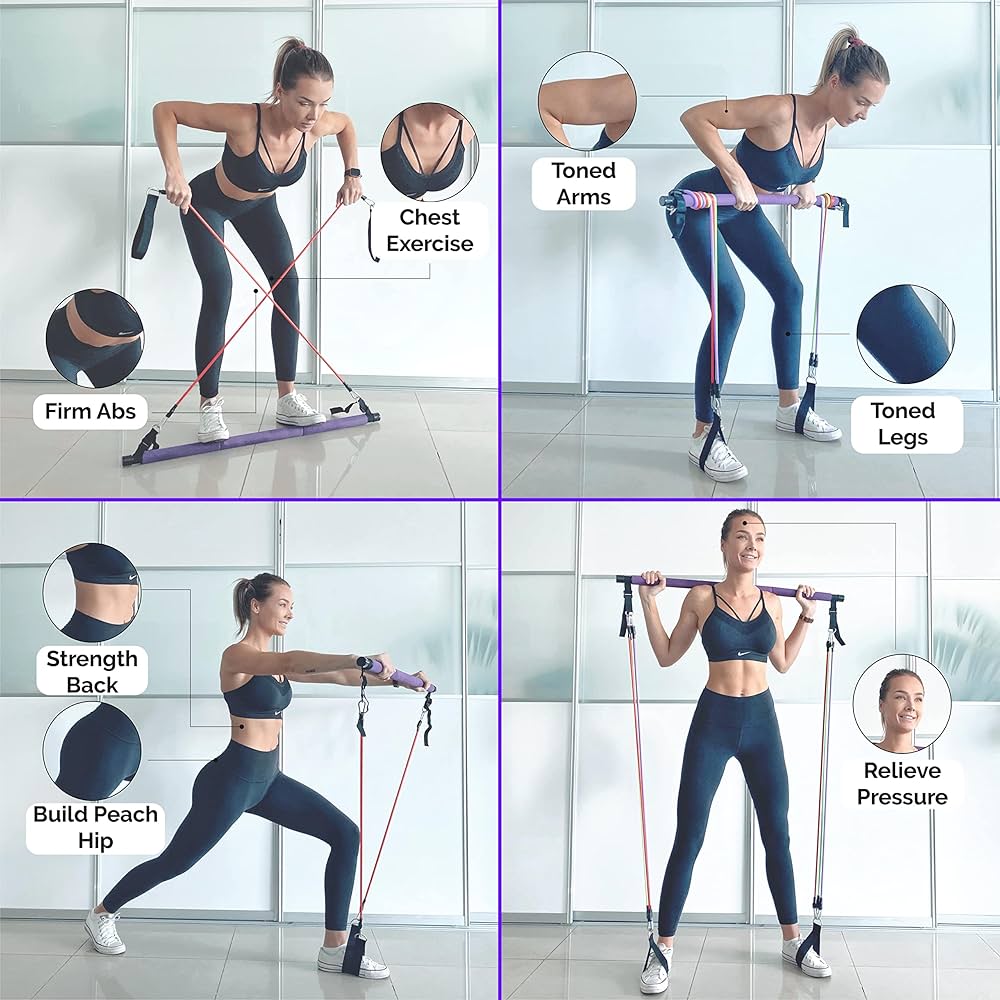 ALongSong Pilatesutrustning, Pilates Reformer Med 6