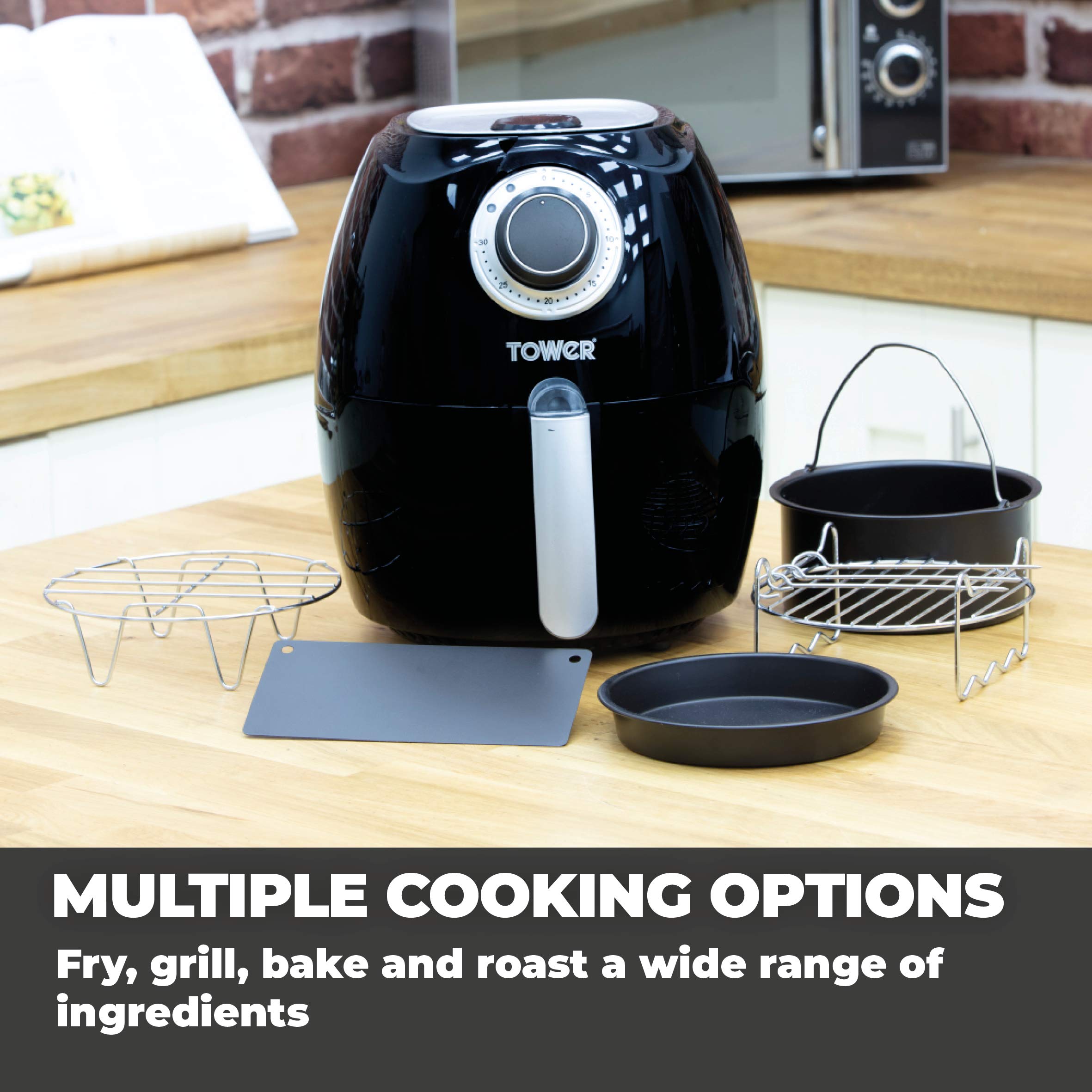 Buy Tower T17005 Health Manual Air Fryer Oven with Rapid Air Circulation and 30 Min Timer, 3.2