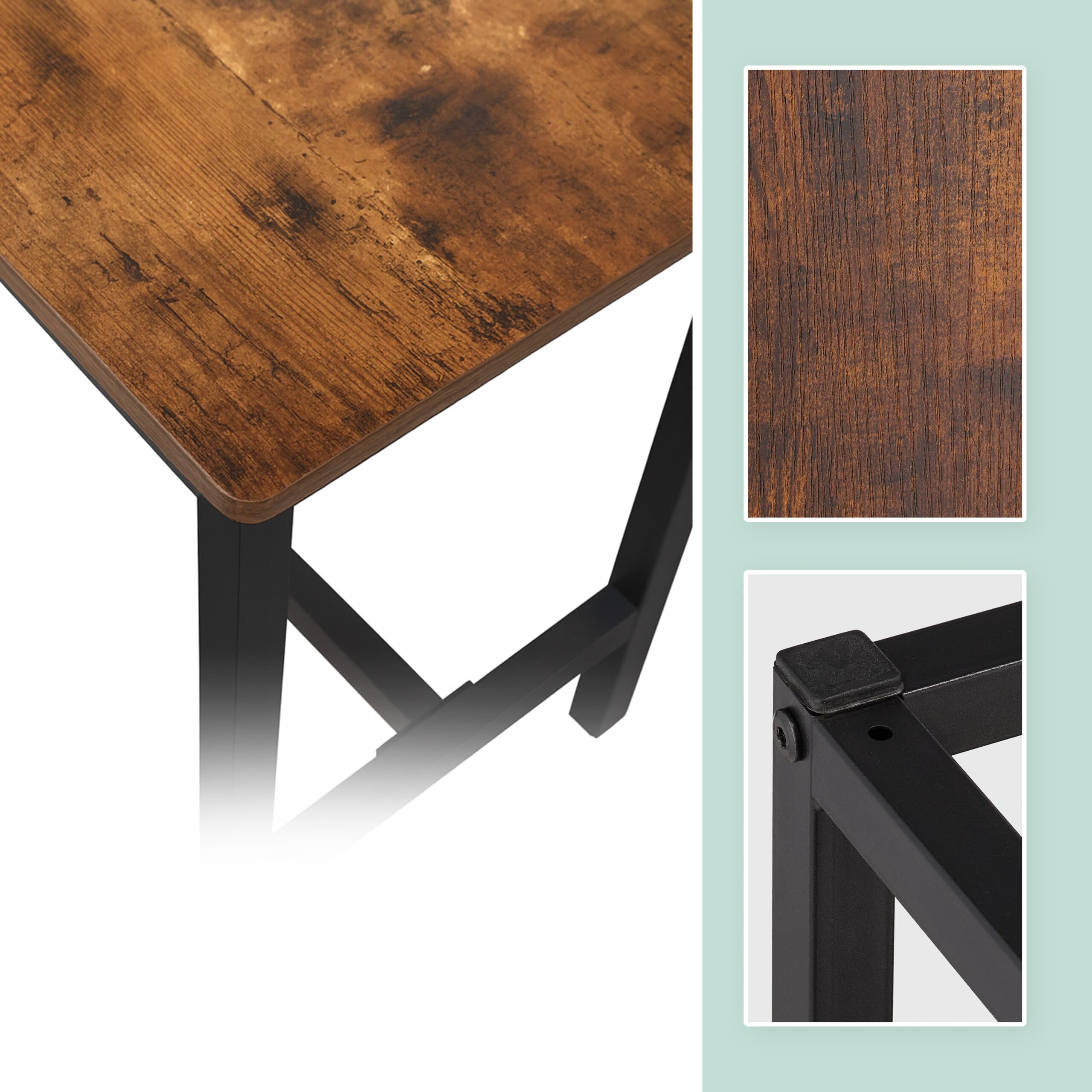 Set di 2 panche Relaxdays, Sala da Pranzo, Panca salvaspazio, HLP: 51x108x32 cm, Panca Cucina, Metallo, Industriale/Nera