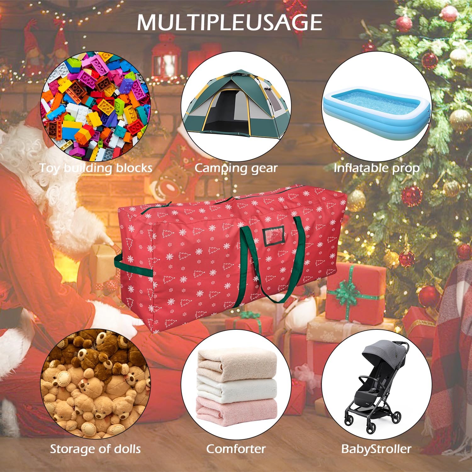 SONGMICS opbergtas voor kerstboom, draagtas, voor bomen tot 150 cm, gemaakt van 600D Oxford-stof, slijtvast, licht, waterdicht, met robuuste handgrepen, rood RXS003R01 SONGMICS opbergtas voor kerstboom, draagtas, voor bomen tot 150 cm, gemaakt van 600D Oxford-stof, slijtvast, licht, waterdicht, met robuuste handgrepen, rood RXS003R01