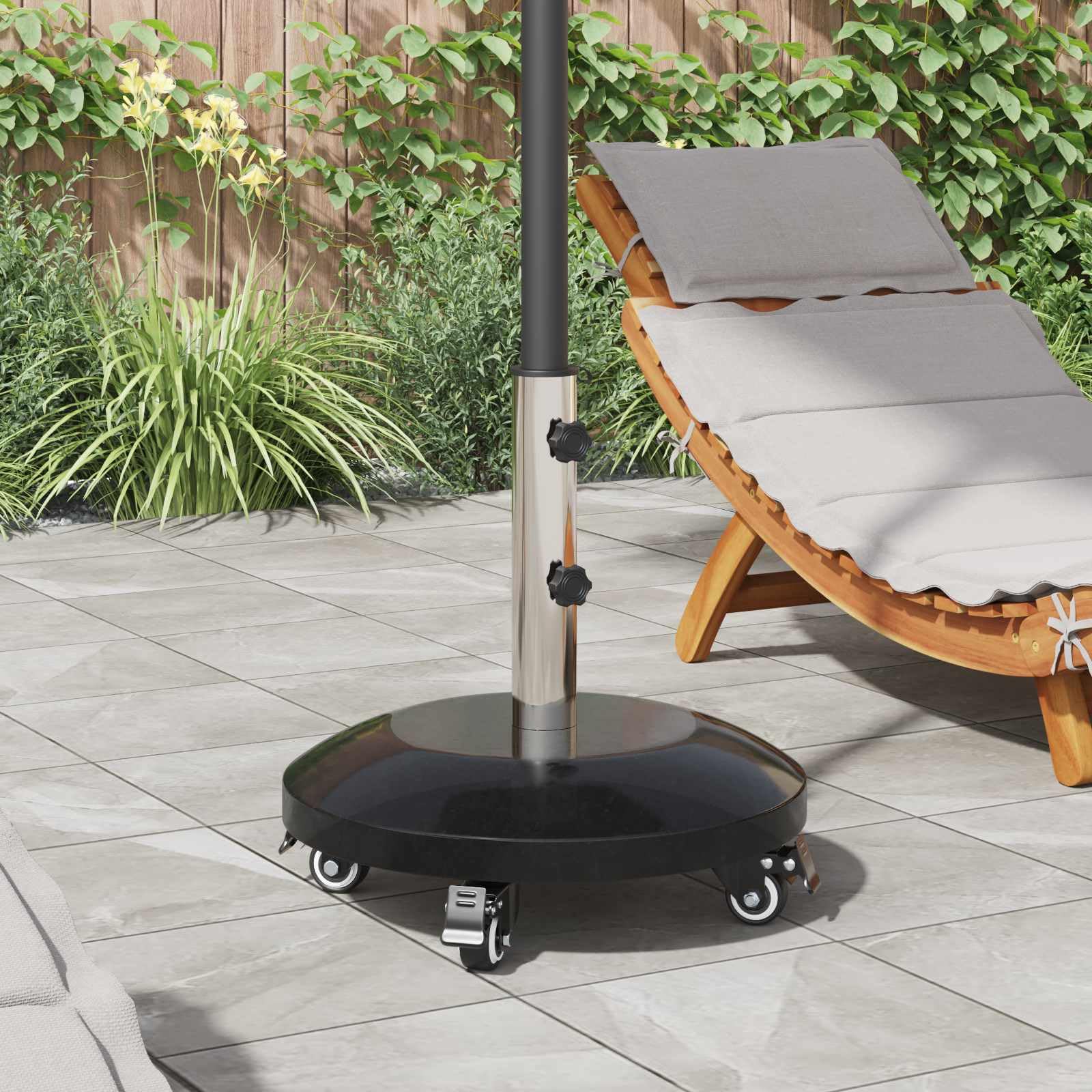 Base per ombrellone, 26,75 kg, nera, per aste da 40-50 mm