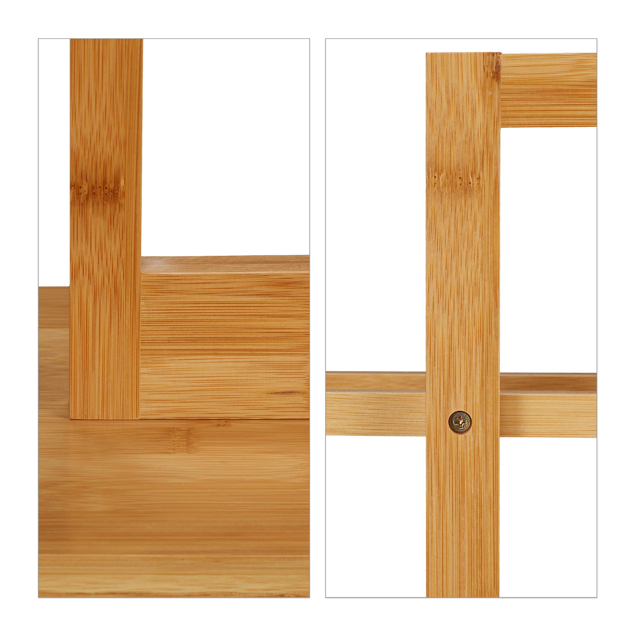 Relaxdays Toallero de Pie, Soporte Toallas Bambú, 2 Brazos, Tendedero Baño Madera, 88 x 35,5 x 23,5 cm, Marrón Natural