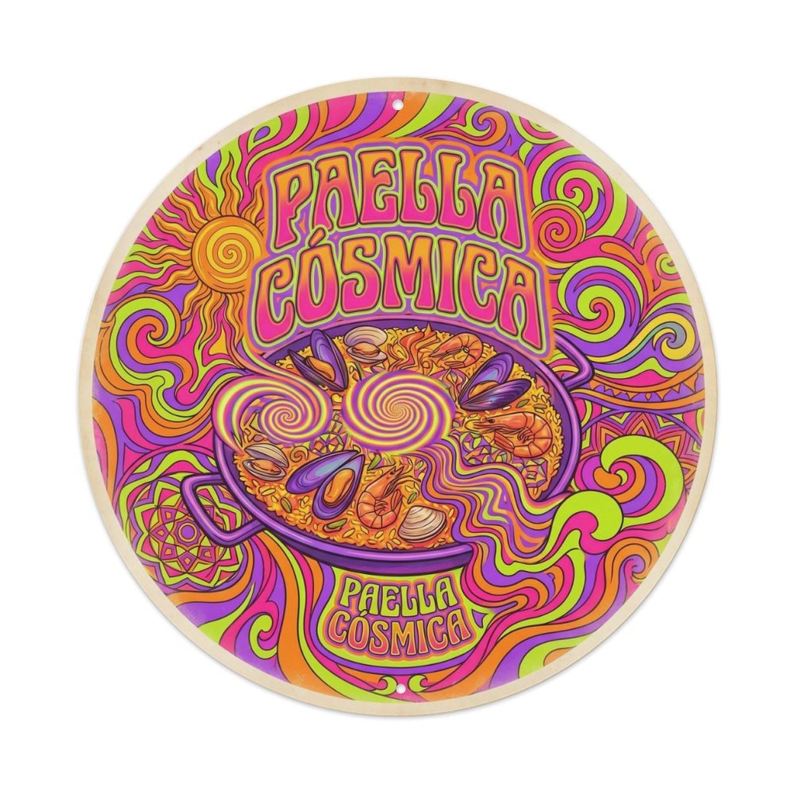 Paella Market Psychedelic Mediterranean Cuisine Metal Tin Sign