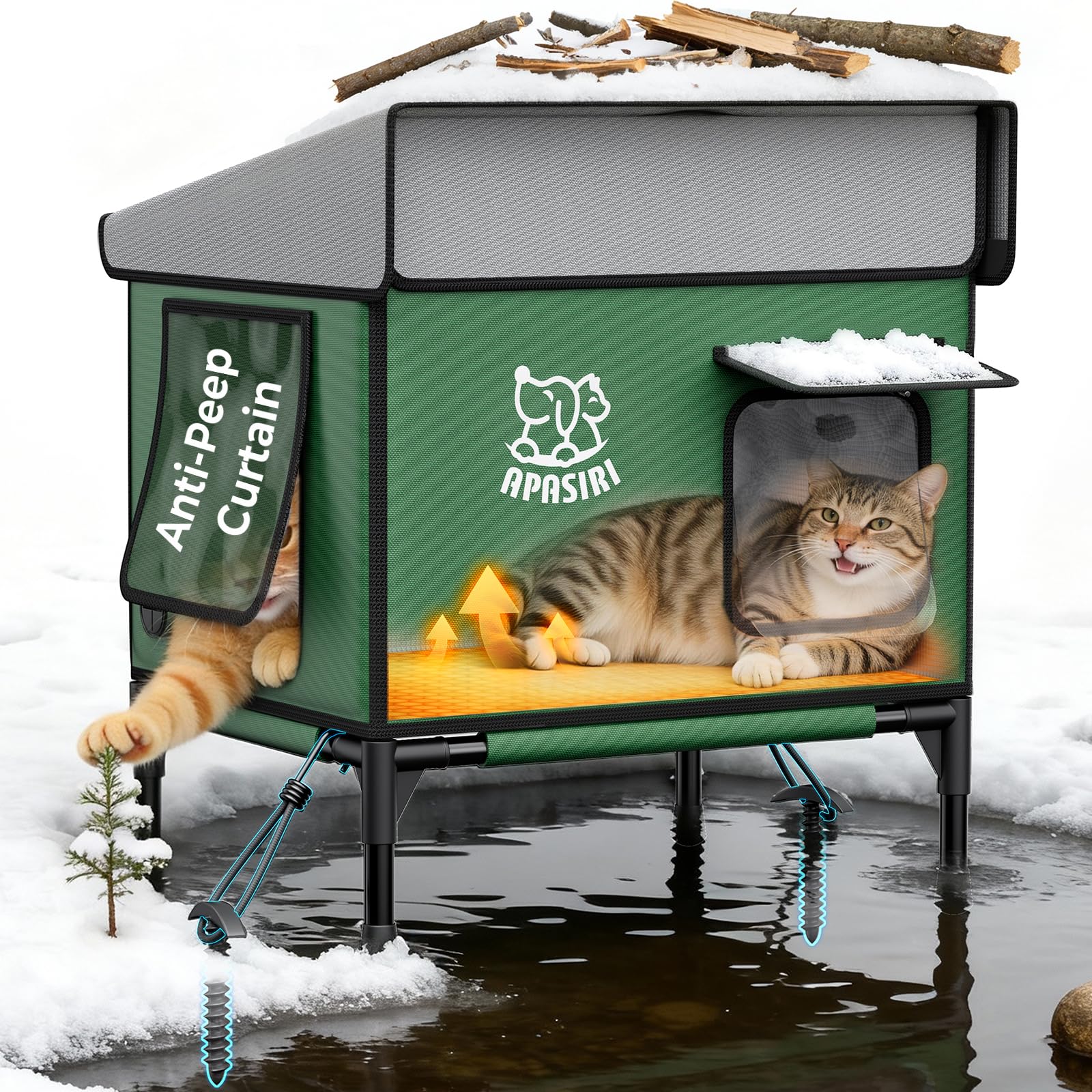 Amazon.com : Apasiri Heated Cat House for Outdoor: Weatherproof