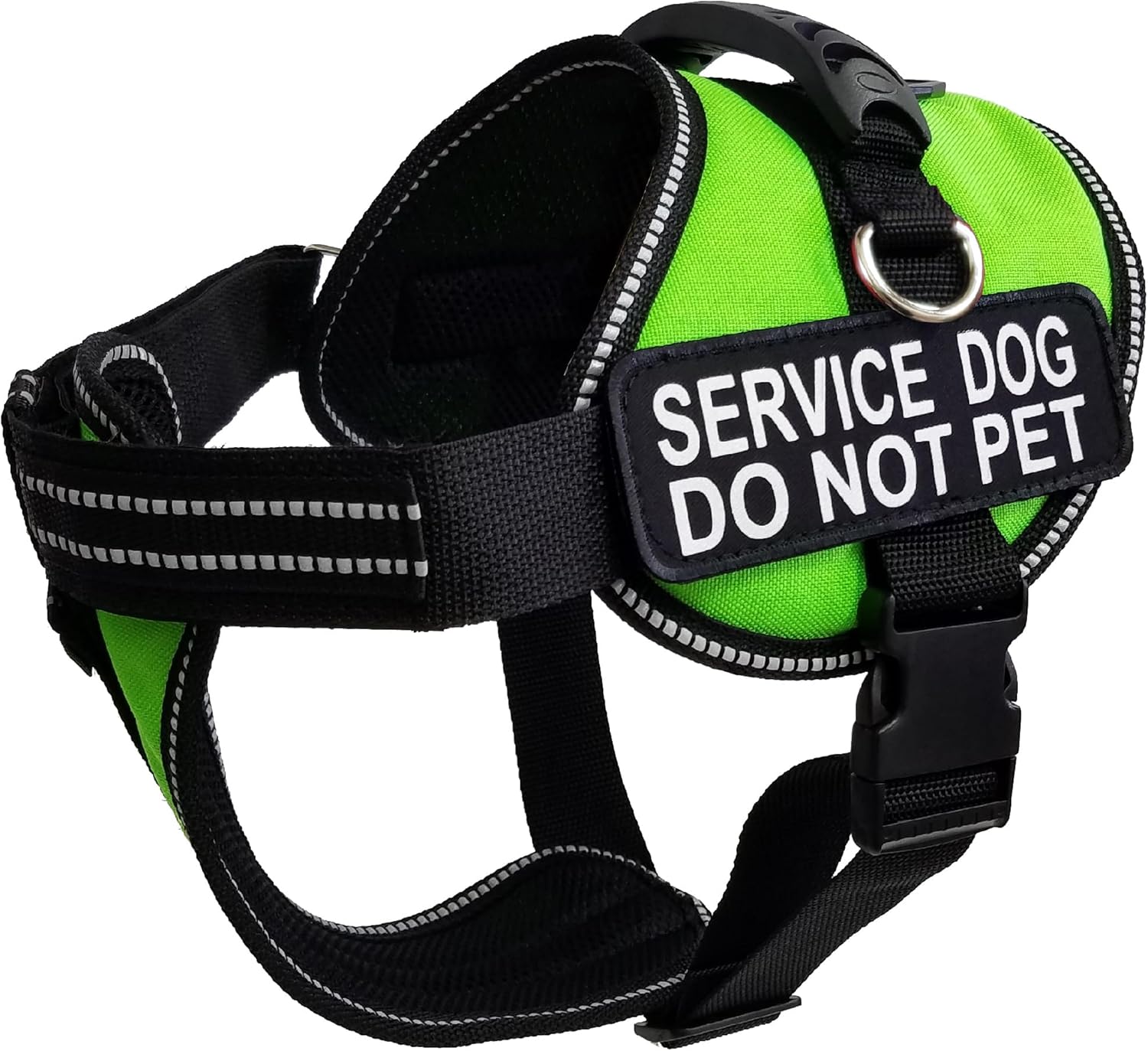 ActiveDogs Service Dog Vest - Padded Air-Tech Harness, Reflective - No Pull Large Dog Harness, Heavy-Duty, L - Girth 25"-35", Lime