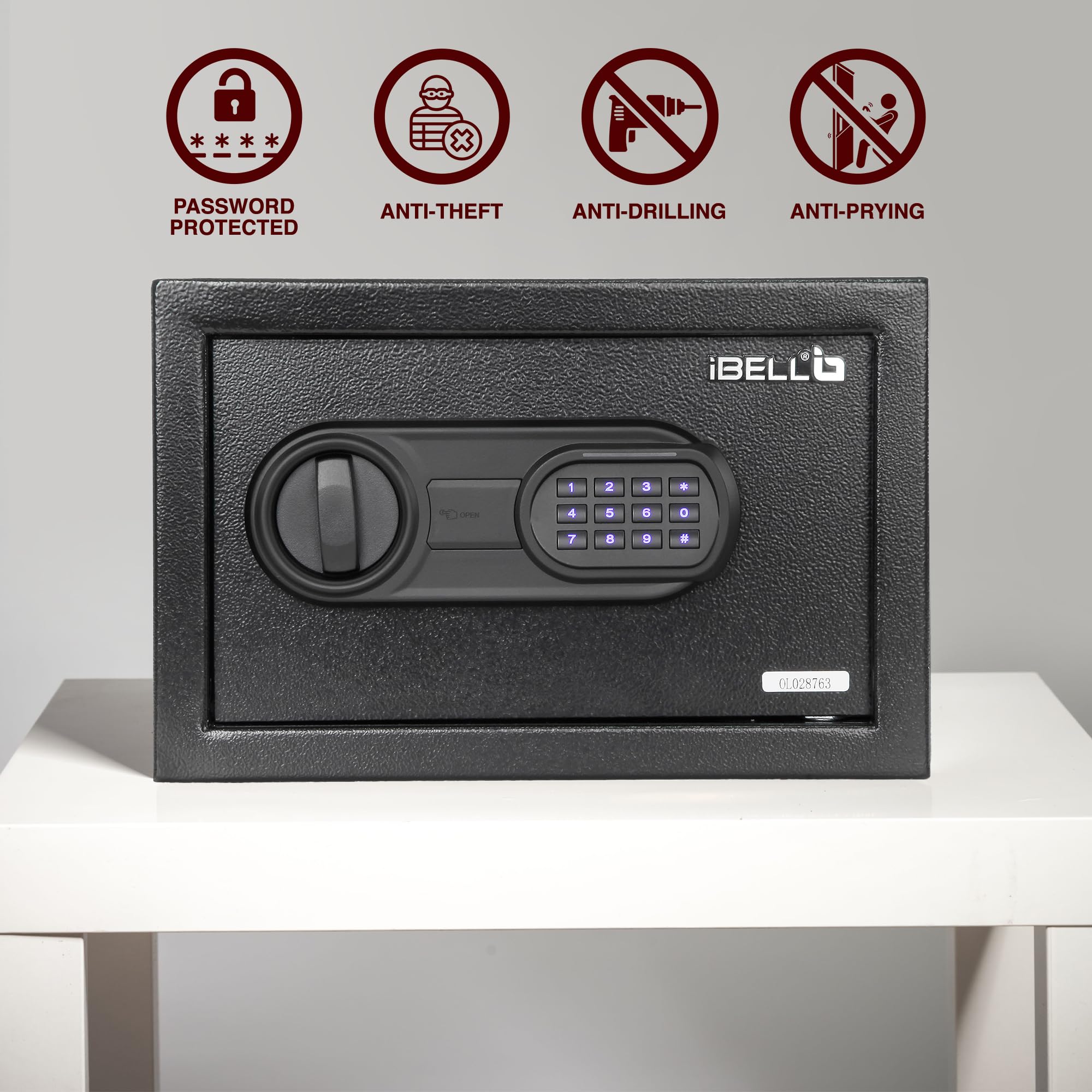 IBELL SL-20S Locker Box For Money & Jewellery, Electronic Safe Locker for Home & Office β Digital Lock with Password and Emergency Key, 200H x 310W x 200D mm, 4.19kg, 1 Year Warranty(Net-8.5L) 1