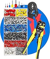 Kit Alicate Crimpar Descascador 1200 Terminais Ilhos Tubular