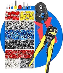 Kit Alicate Crimpar Descascador 1200 Terminais Ilhos Tubular