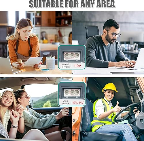 Miniatura 3 de Fiambrera eléctrica para adultos, 1.5L de gran capacidad de calefacción Bento, lonchera portátil para oficina, coche y camión