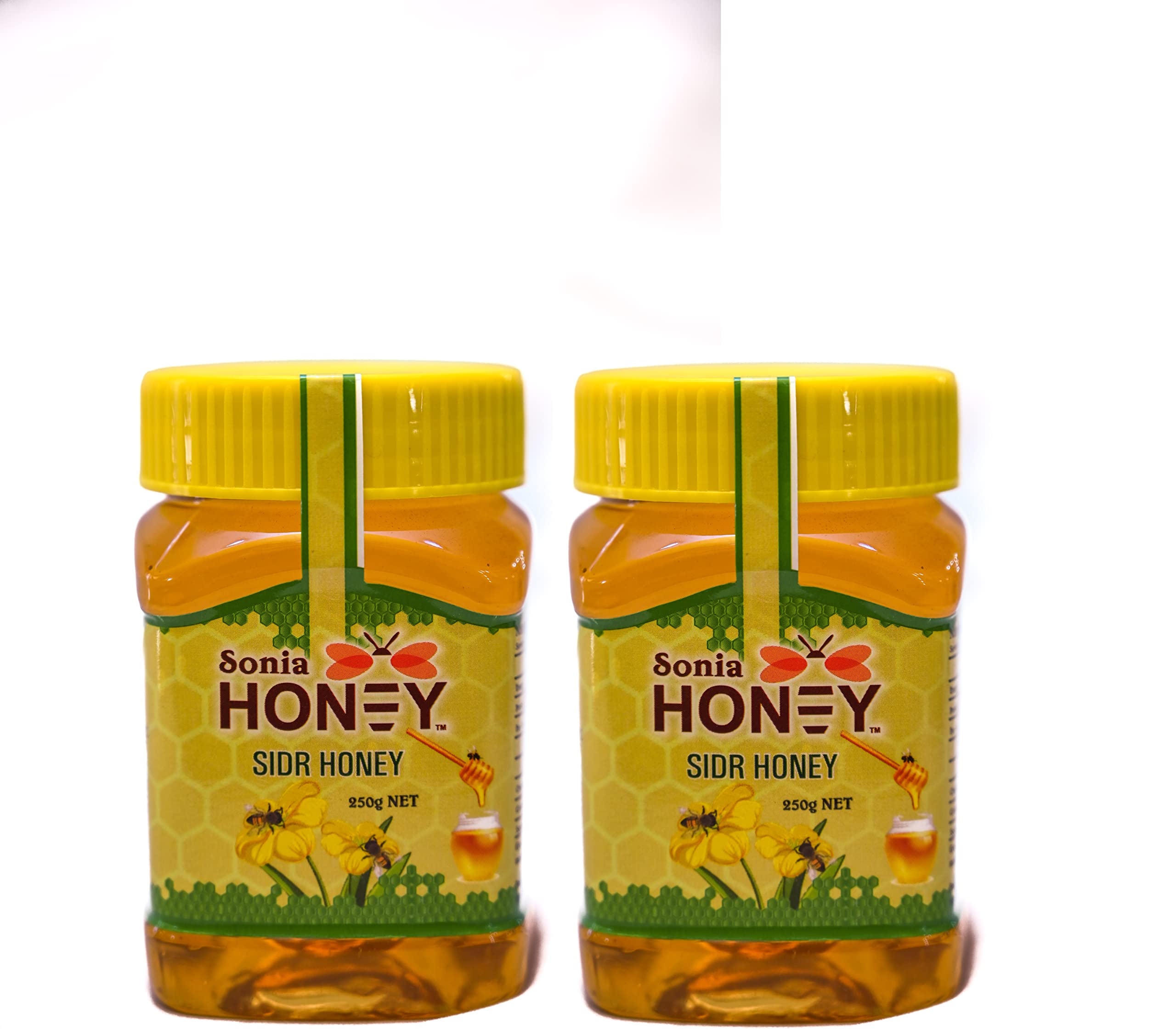 Sonia Honey Sidr Honey | Pure Honey | Thick, Rich & Unadulterated | Free From Sugar Syrup | No Artificial Colour/Pack of 2/250 gms x 2