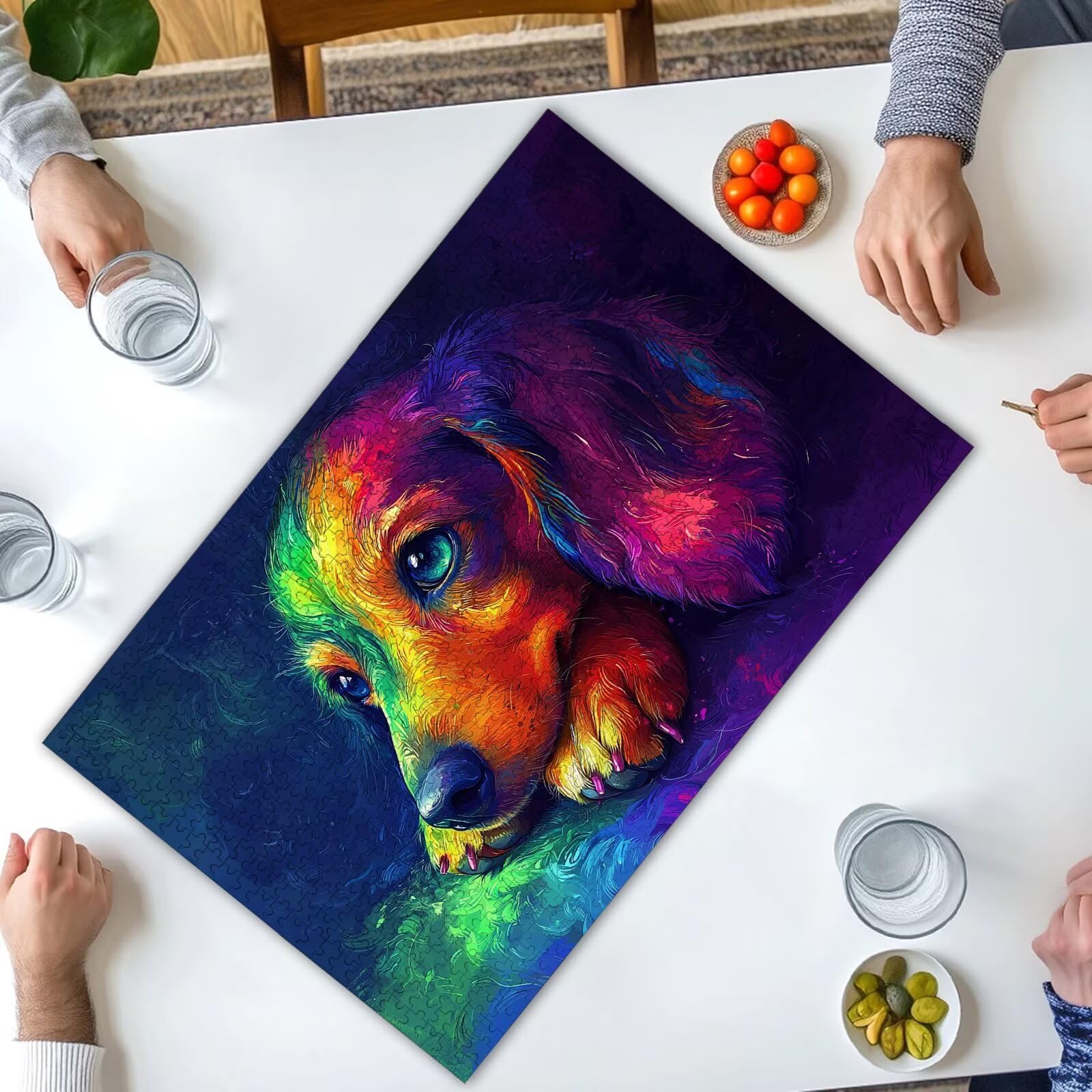 Puzzle dla dorosłych 1500, puzzle dla psów dla dorosłych, puzzle ze zwierzętami z wykwintnym pudełkiem do pakowania, niemożliwe drewniane puzzle do wystroju pokoju, prezenty dla kobiet, prezenty dla