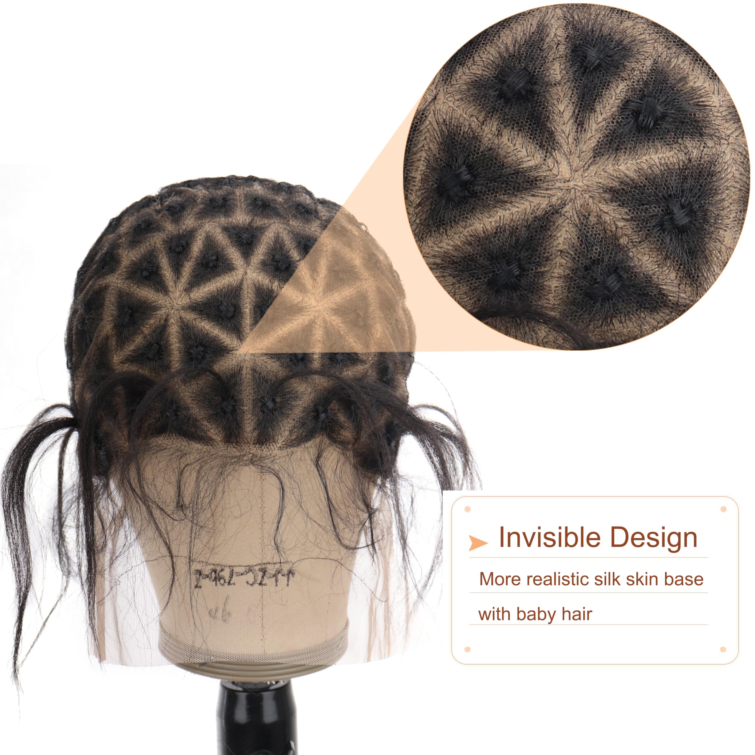 PORSMEER Braided Crochet Double Full Lace Wig Caps with Baby Hair for Making Wigs Breathable Lace Wigs Caps - Image 3