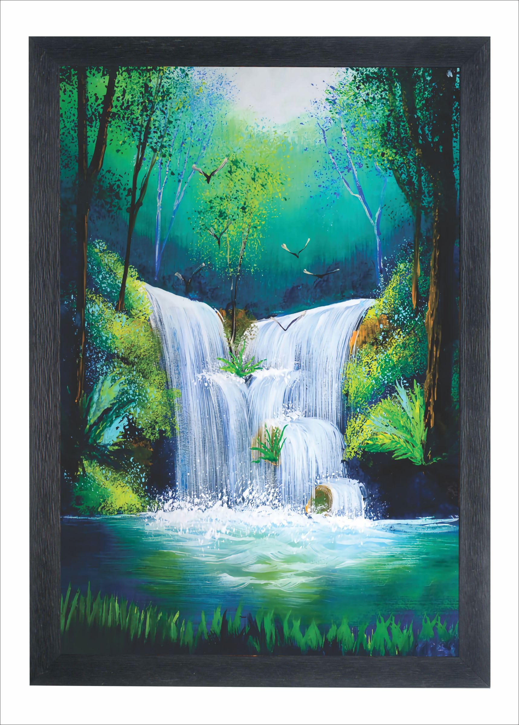 Paintsio Waterfall Wall Mounted Painting (14 * 20 Inches