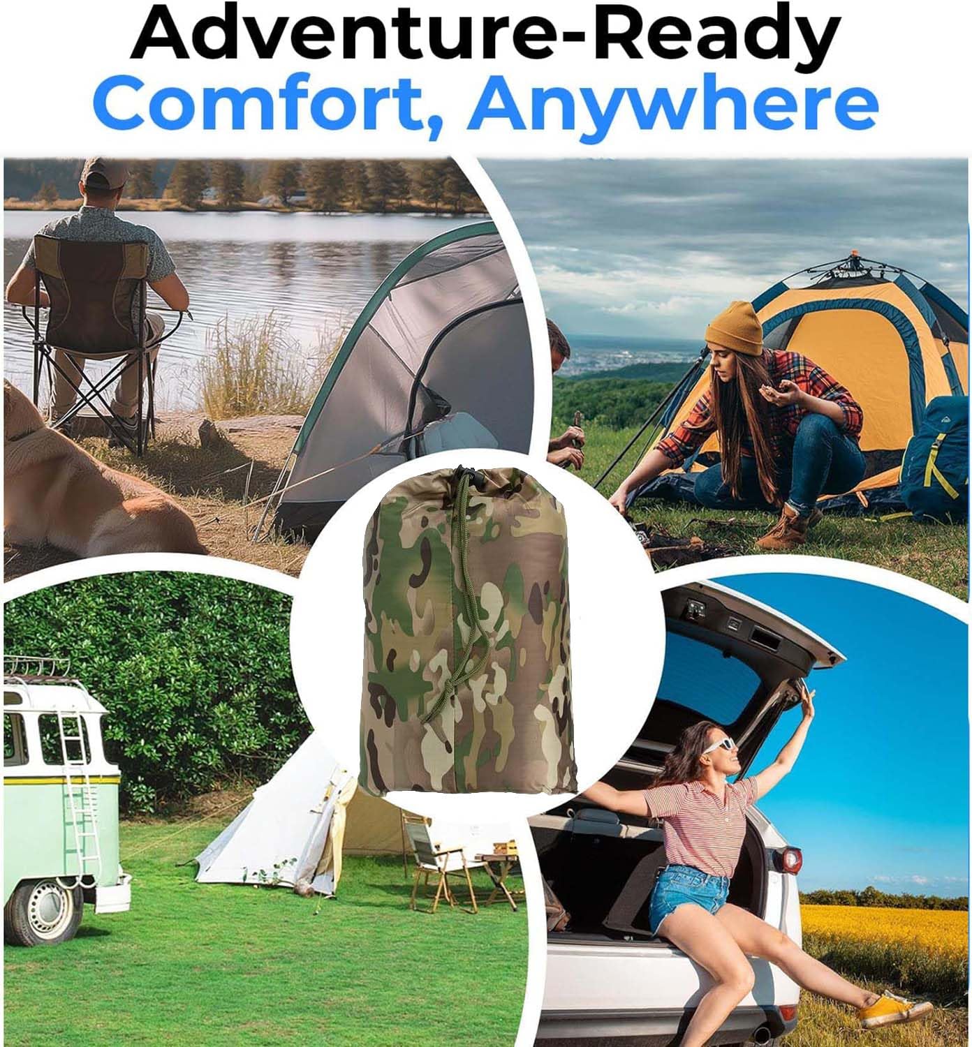 Poncho Liner, Poncho de Survie, Poncho Isolé, Sac de Couchage Poncho, Couverture de Stade de Camping, Couverture de Poncho Coupe-Vent pour Le Camping, Chasser-CP