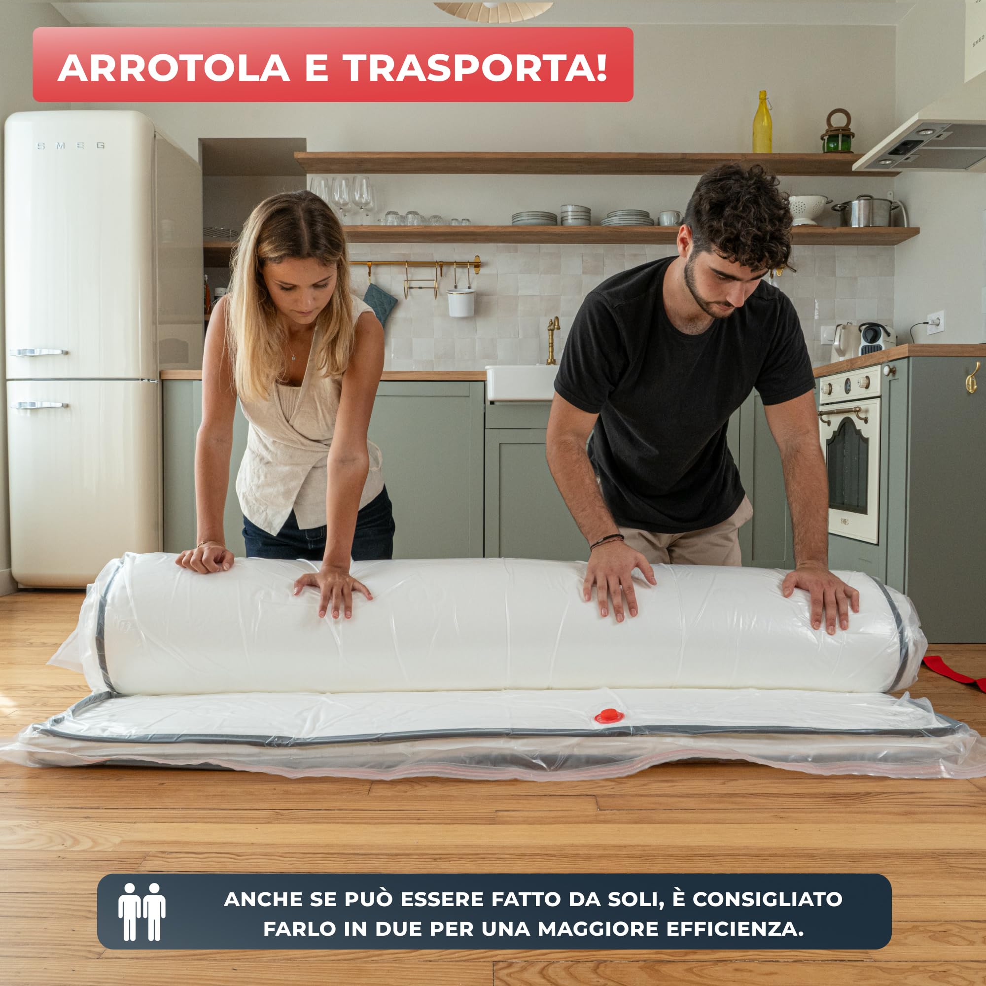 Wrappybag Sacco Sottovuoto Materasso - Custodia per Trasloco 180x200