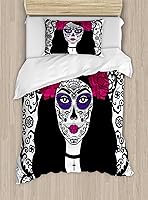 Vista 171 de Ambesonne Juego de funda de edredón de baloncesto, silueta de jugador de baloncesto, promoción de campeonato de competencia de atleta, juego de ropa