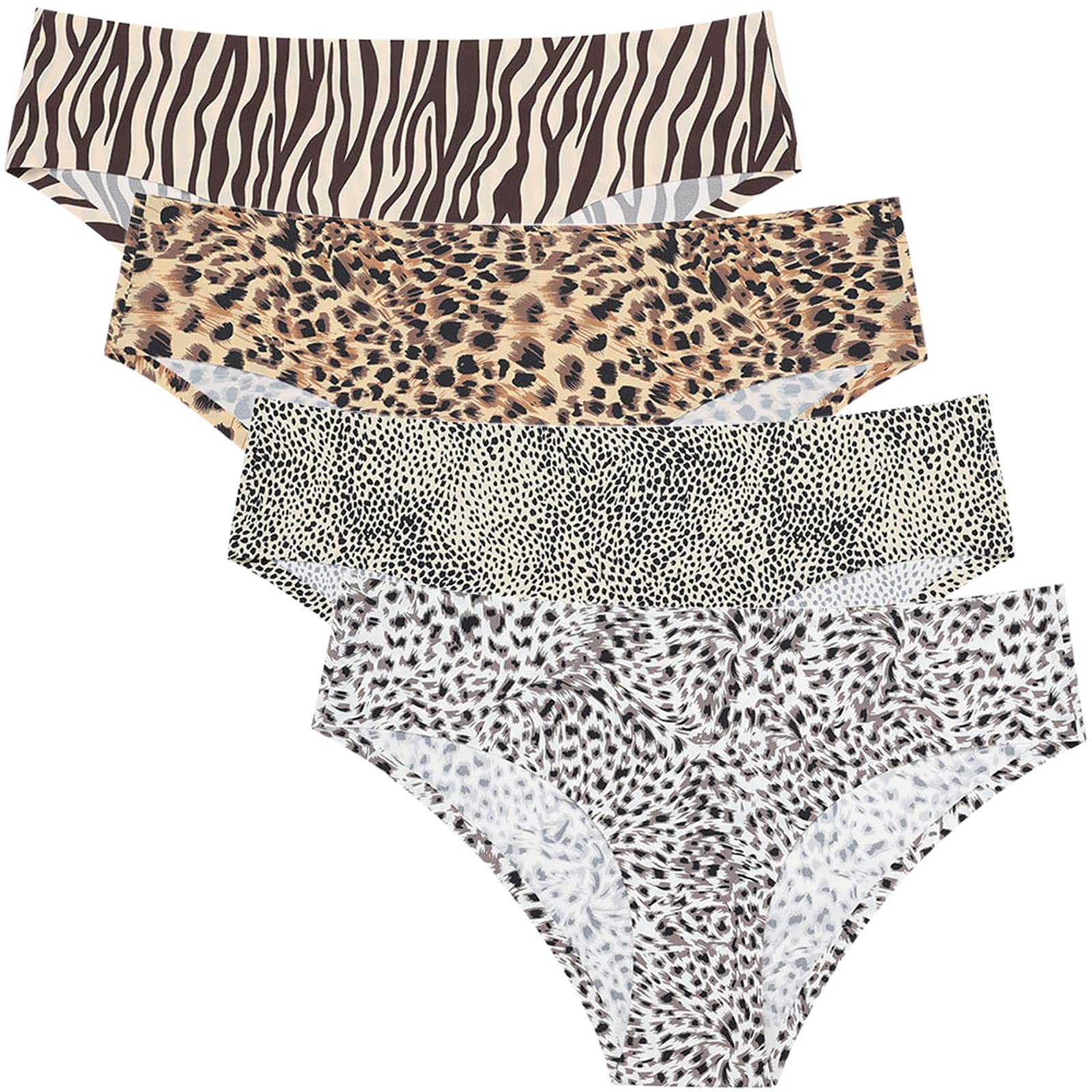 Dress CiciLeopard Bikini, Seamless Tangas, 4-PACK