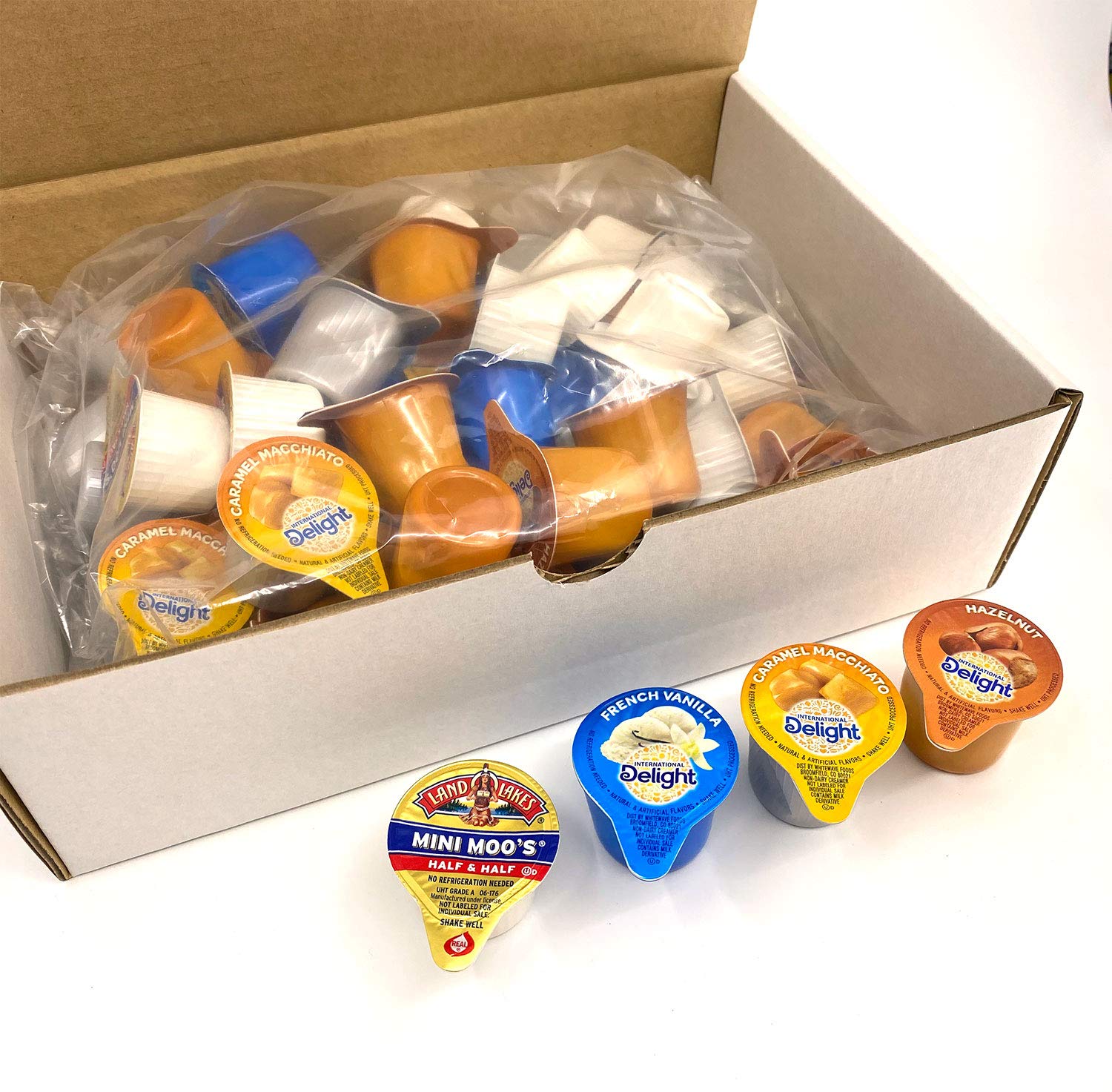 48 Count Single Serve Coffee Cream Creamer Singles Set, Various Sweet