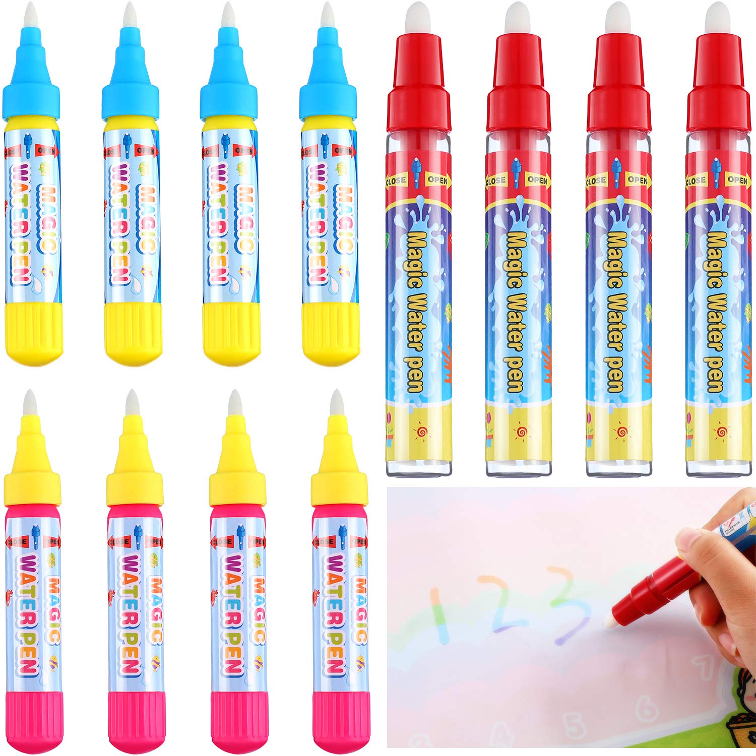 12 Pcs Water Drawing Doodle Pens, Replacement Water Markers Pens for Book Doodle Mat
