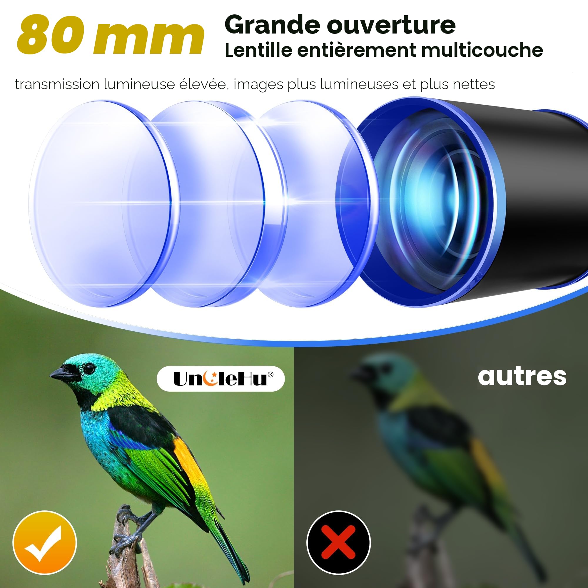 Télescope d'astronomie pour enfants&adultes débutants, 24x-180x, télescope réfracteur astronomique professionnel 80mm d'ouverture/600mm, télescope de voyage portable pour observation terrestre&lunaire