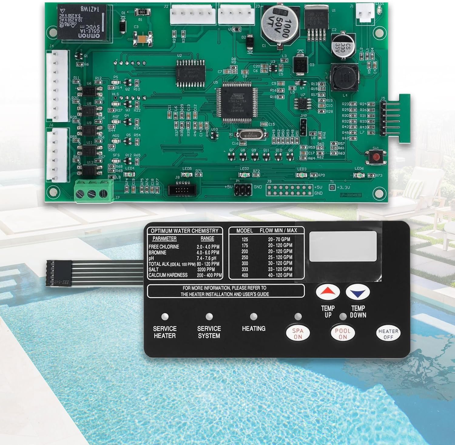 42002-0007S Control Board Kit Replacement with Switch Pad 472610Z Compatible with Pentair Mastertemp Sta-Rite Max-E-Therm Natural Gas Pentair NA and LP Series Pool/Spa Heater Replace# 461105