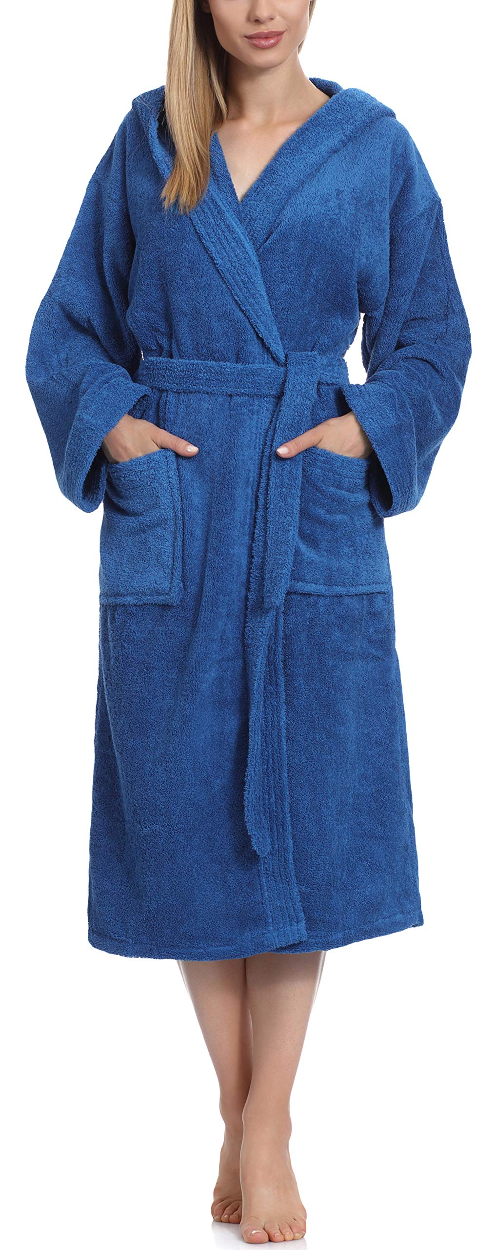 Ladeheid Women's Cornflower-28 (Grammage 400) 100% Cotton Terry Bathrobe La40-193 (, Xl)