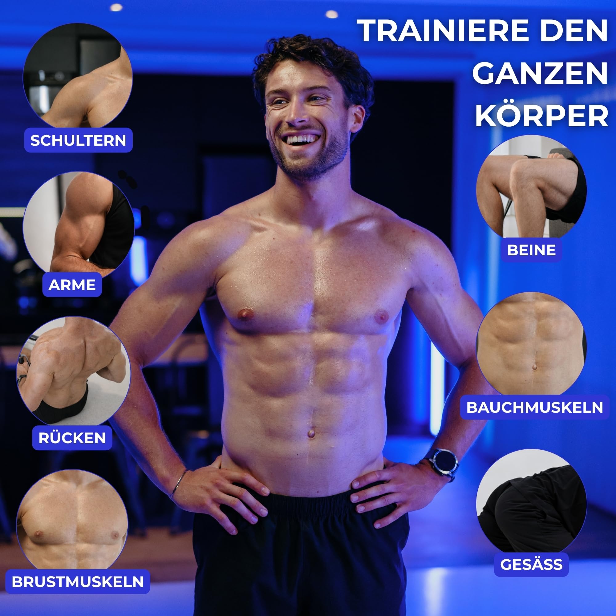 SmartWorkout Profi-Set Widerstandsbänder Krafttraining 19 Stück 120 kg Türanker