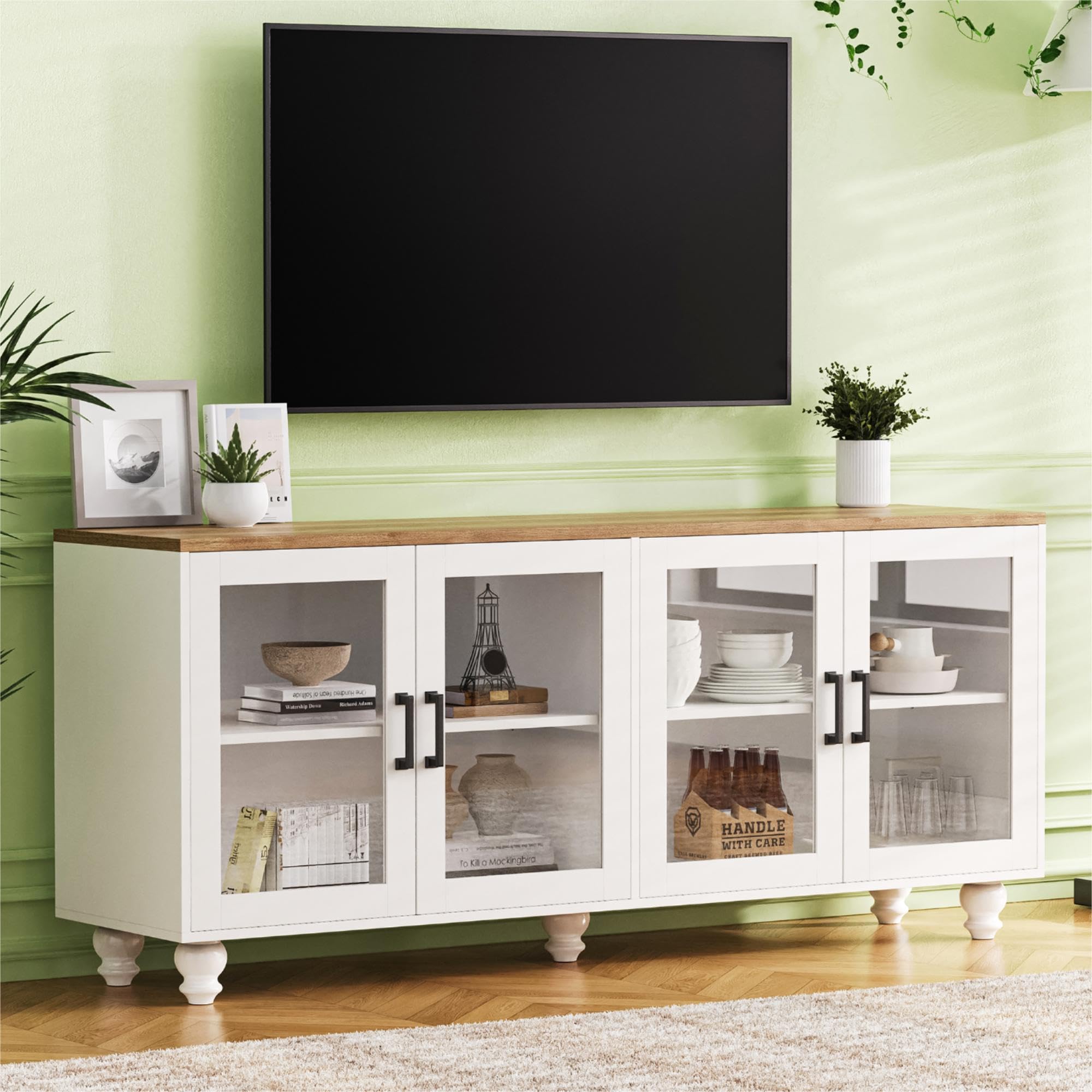 Amazon.com: Merax TV Stand for 70 inch TV, Farmhouse Wood