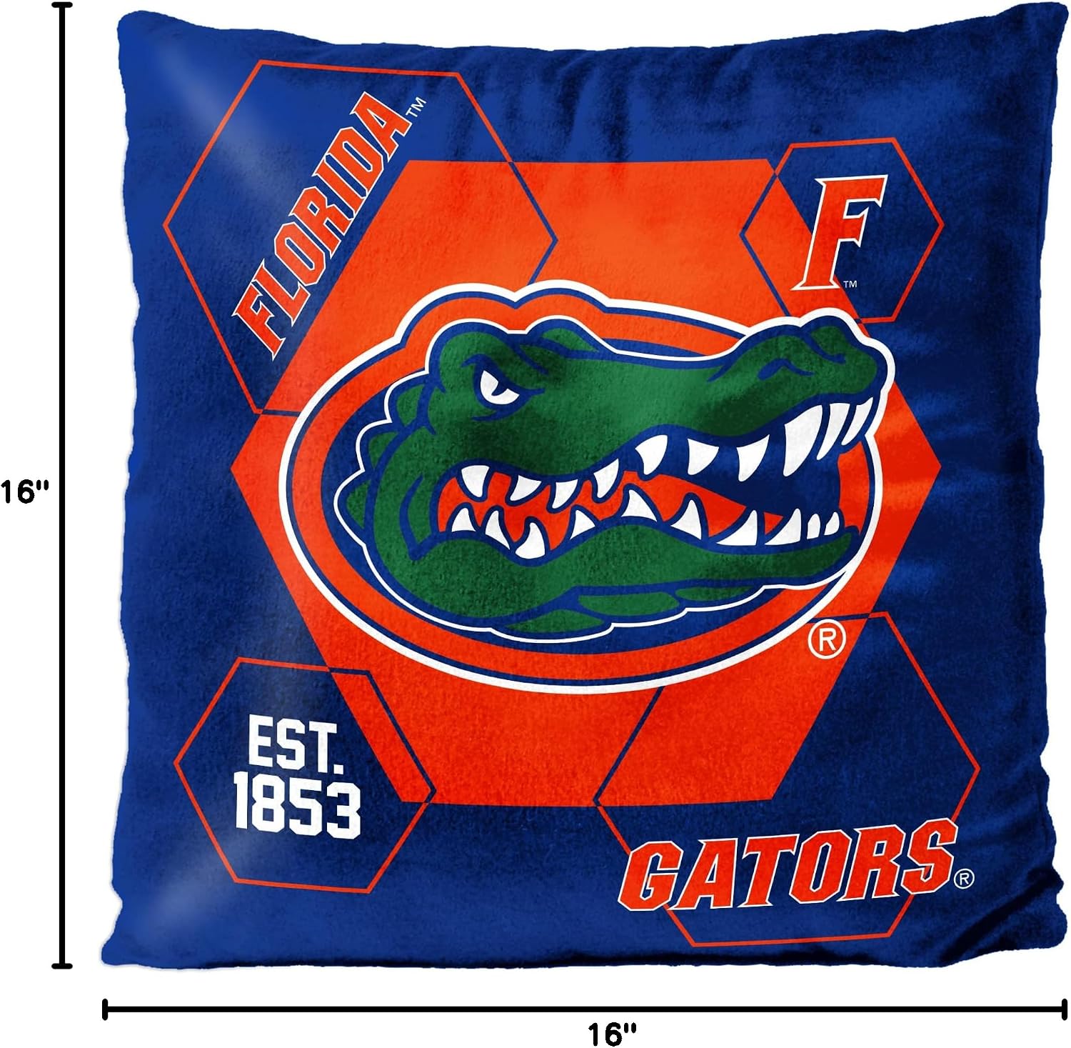 Northwest NCAA Florida Gators Unisex-Adult Velvet Pillow, 16" x 16", Connector