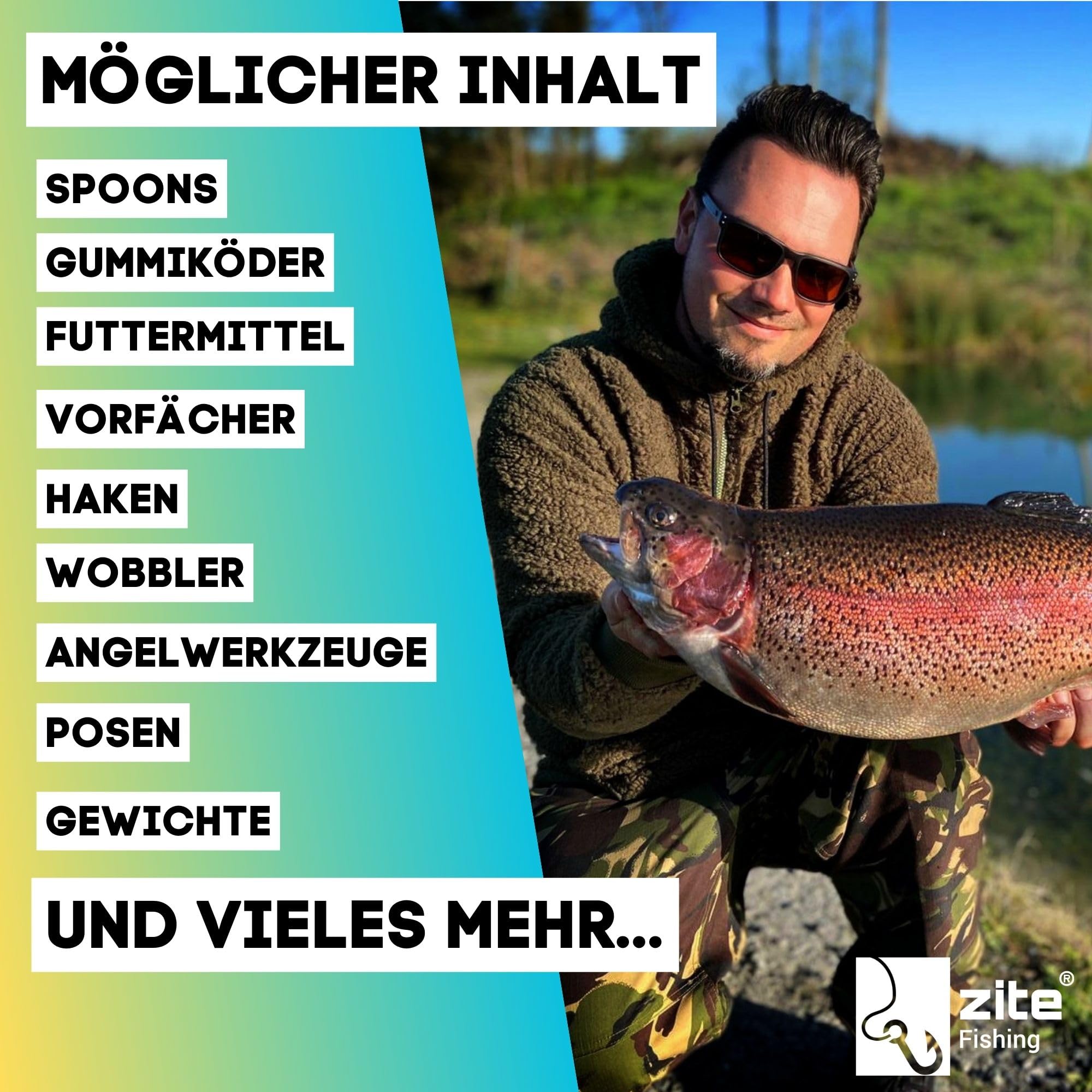 Zite Fishing Wundertüte Angeln | Geschenke für Angler, Überraschungsbox Angelzubehör, Kleinteilen & Köder Qualität unterm Baum - Angel Sachen, Angel Geschenk, Angel-Mystery-Box, Geschenk Angler