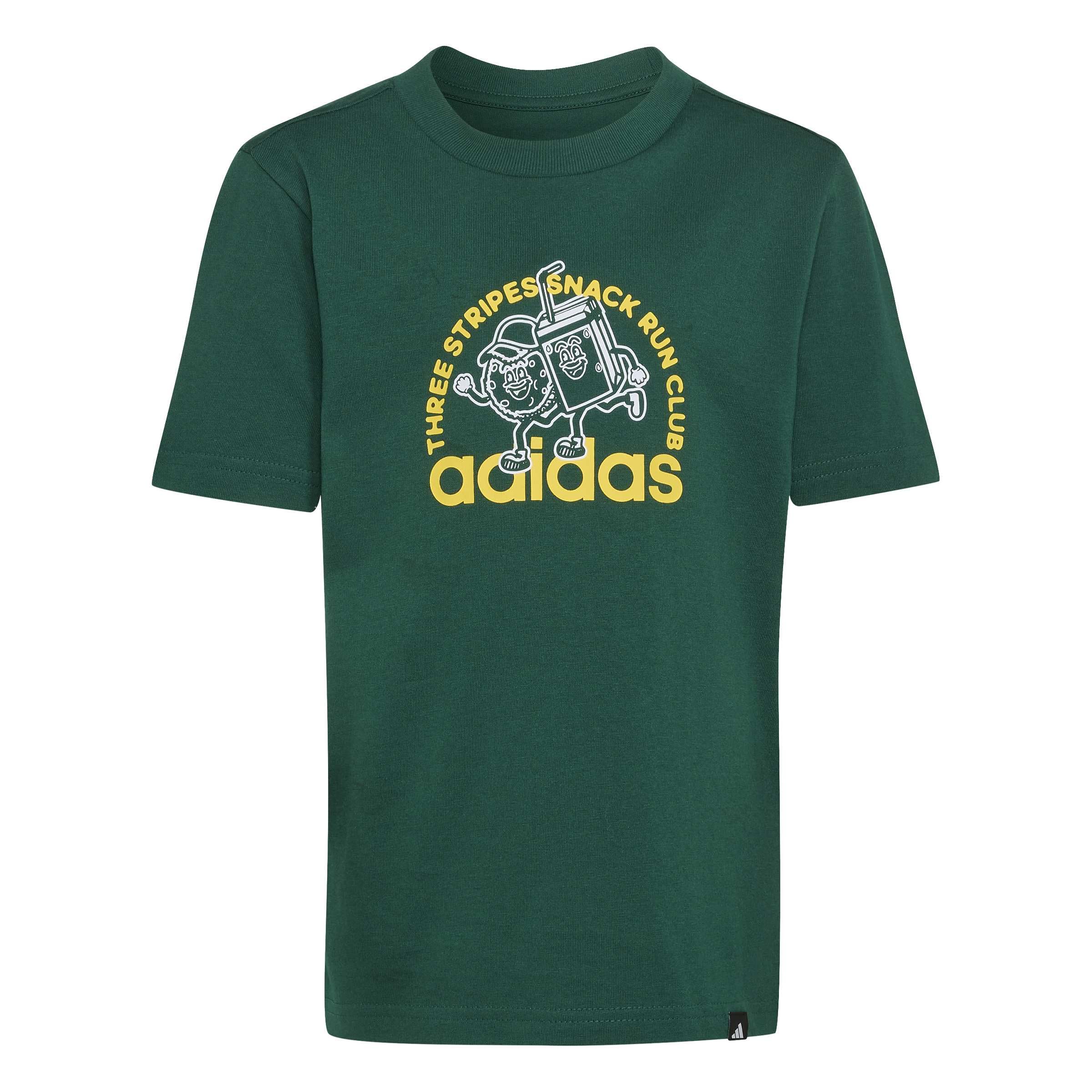 adidas Unisex Kids Snacks Graphic Kids Shirt, Collegiate Green, 7-8 Years