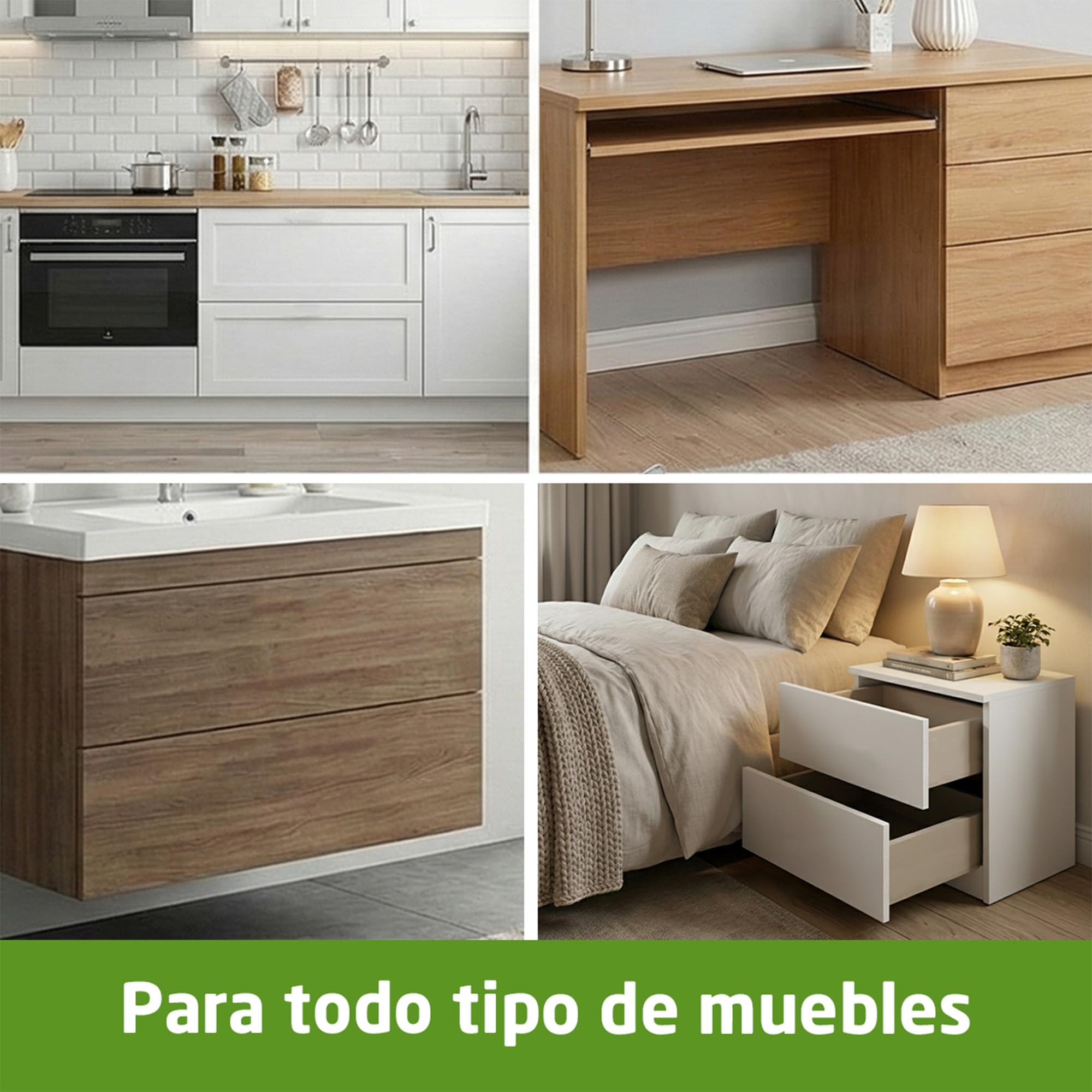 Amig - Juego de 2 guías Correderas Mod.45 de Acero Zincado para Cajones de Muebles, Cajoneras o Armarios, Autocierre y Apertura Push, Resistencia: 25 Kg/Par, Plateado, Medidas: 400 mm