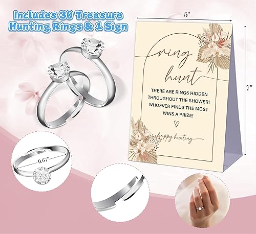 Miniatura 2 de Juego de caza de anillos bohemios, decoración de despedida de soltera, juego de ducha de boda, juegos de fiesta de compromiso, búsqueda del tesoro