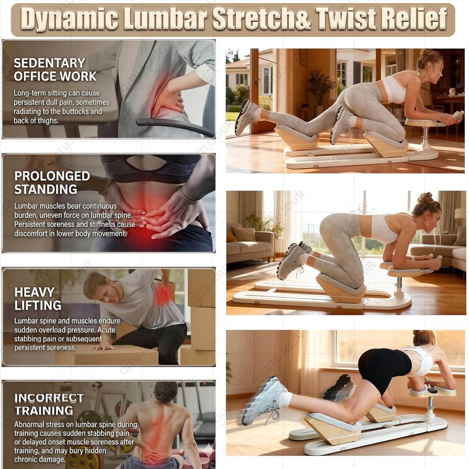 Spine Twist & Stretch Trainer für das Heimfitnessstudio–Wirbelsäulenstützgerät Core-Trainingsgerät mit digitalem Timer für Bauchmuskeltraining, Taillenstraffung und Beindehnung, 45 Cm Verstellbereich