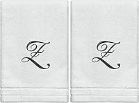 Vista 26 de Toallas de Punta con Monograma, Regalo Personalizado, 11 x 18 Pulgadas - Juego de 2 - Toalla Bordada Negra - Extra Absorbente 100% Algodón - Acabado