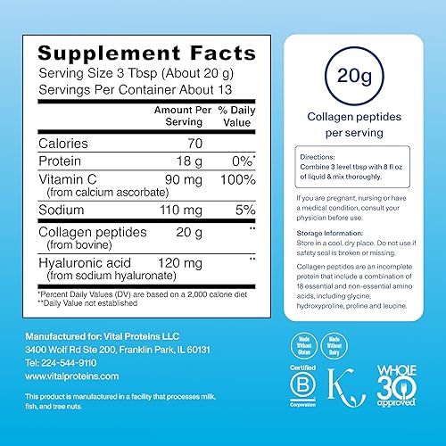 Miniatura 4 de Vital Proteins Colágeno en polvo de 9.33 oz y colágeno en polvo de chocolate 13.5 oz