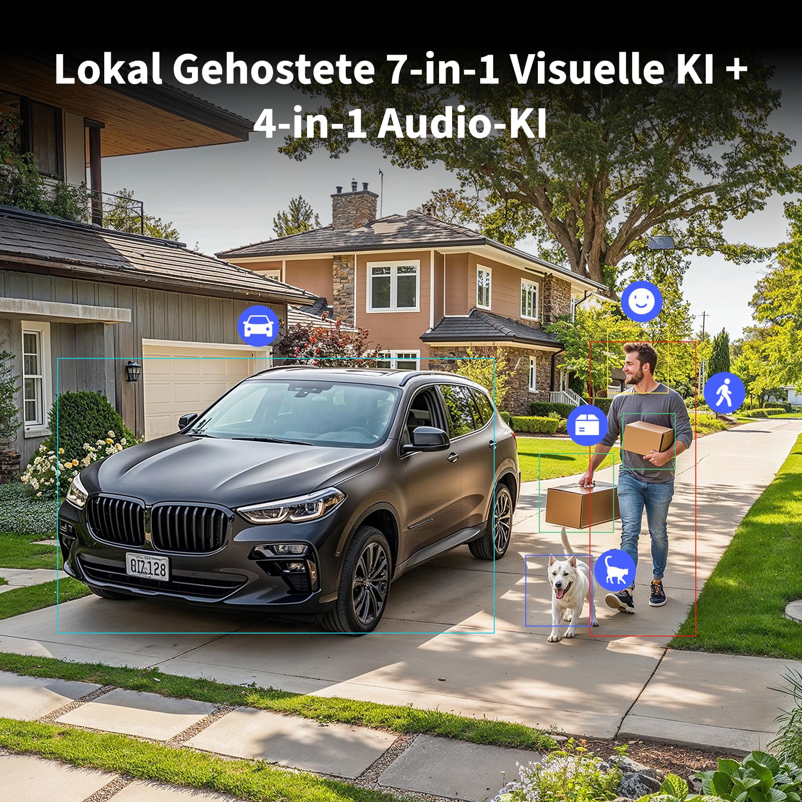 Aqara Überwachungskamera Aussen G5 Pro, 4MP Echtfarbe Nachtsicht,Grau | HomeKit Secure Video,Kamera-Hub, 2,4/5GHz WLAN,Thread-Grenzrouter, Lokale Erkennung,Thread/Zigbee, Unterstützt Alexa,Google