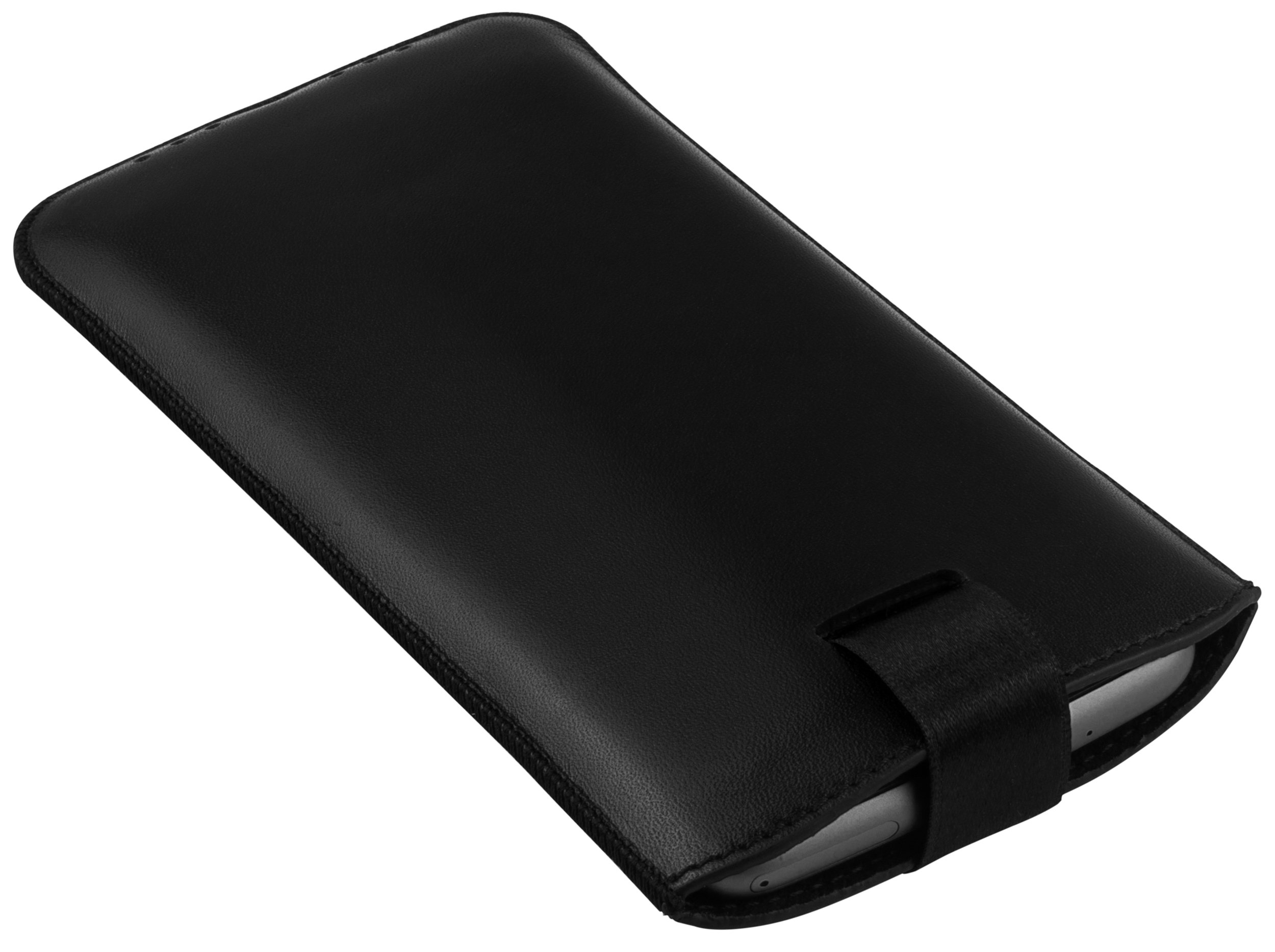 mumbi Borsa in vera pelle compatibile con Motorola Moto X4, (Linguetta con funzione di retrazione, supporto estraibile), nero mumbi Borsa in vera pelle compatibile con Motorola Moto X4, (Linguetta con funzione di retrazione, supporto estraibile), nero
