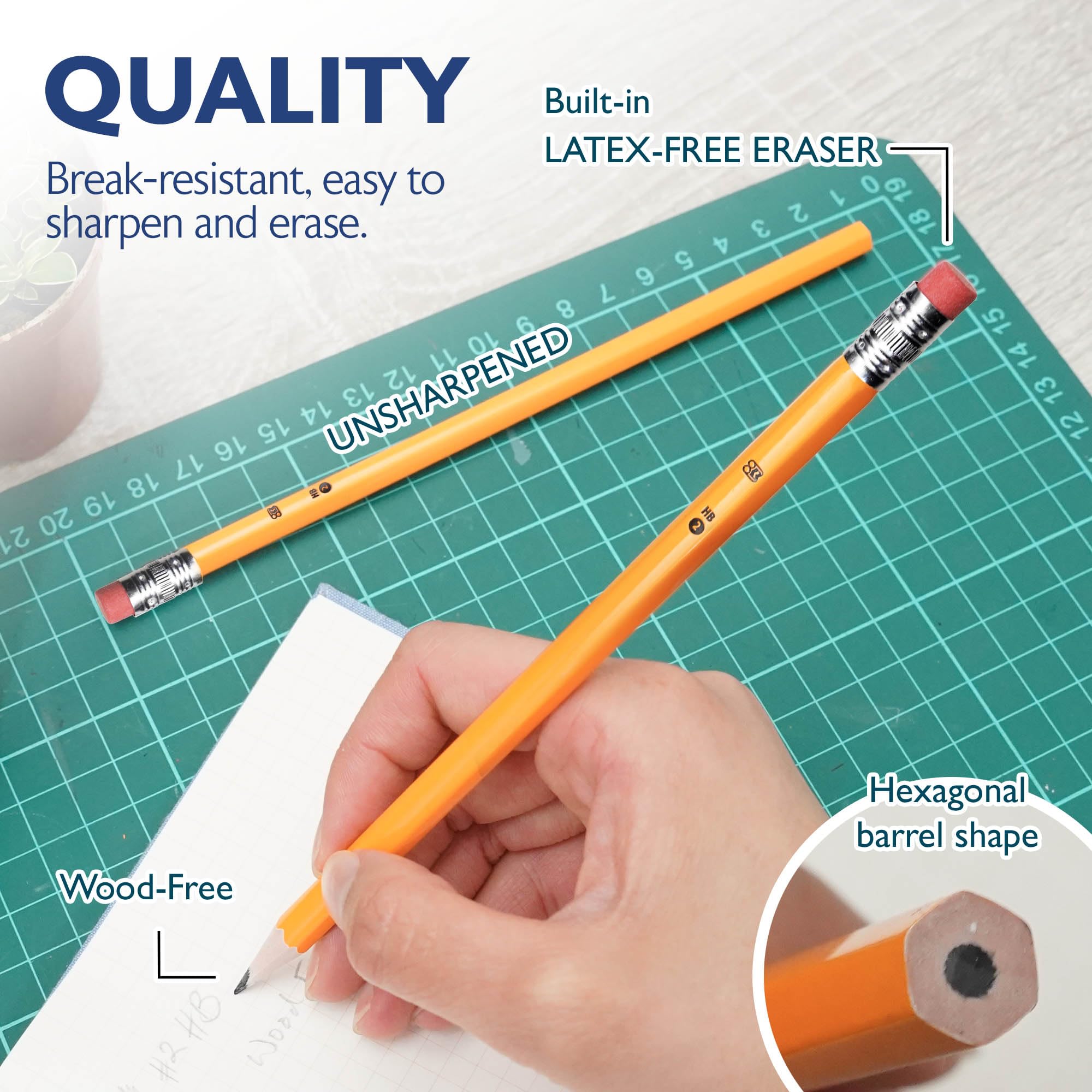 Amazon.com: BAZIC PRODUCTS Pencil #2 HB Pencils, Latex Free Eraser