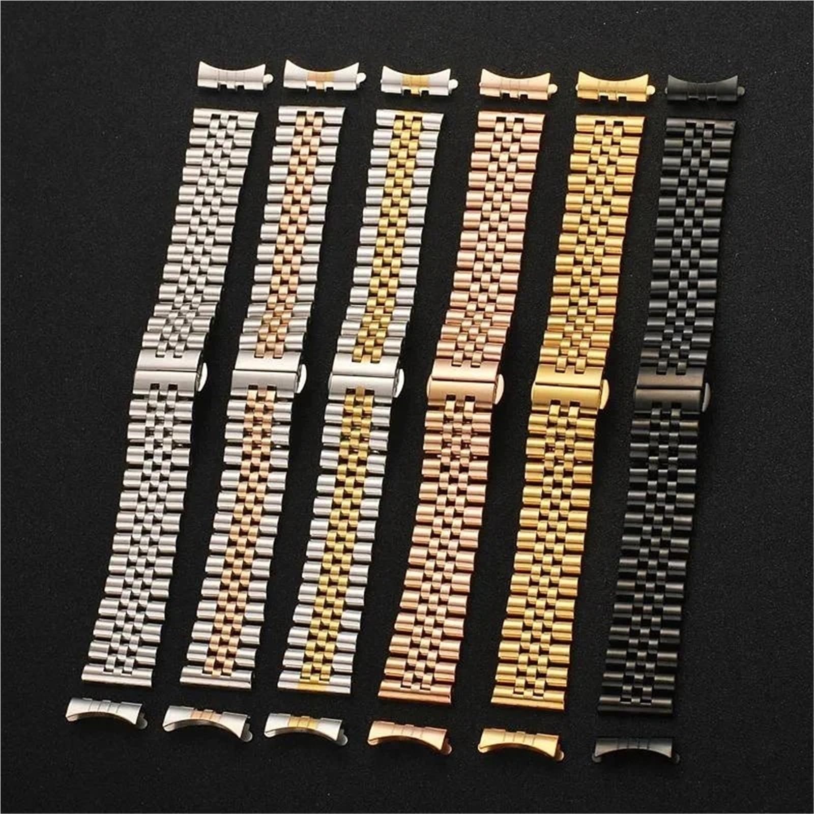 Correa de Reloj de Acero Inoxidable, Correa de Reloj sólida, Hebilla Plegable, Pulsera de Repuesto de liberación rápida for Hombres y Mujeres