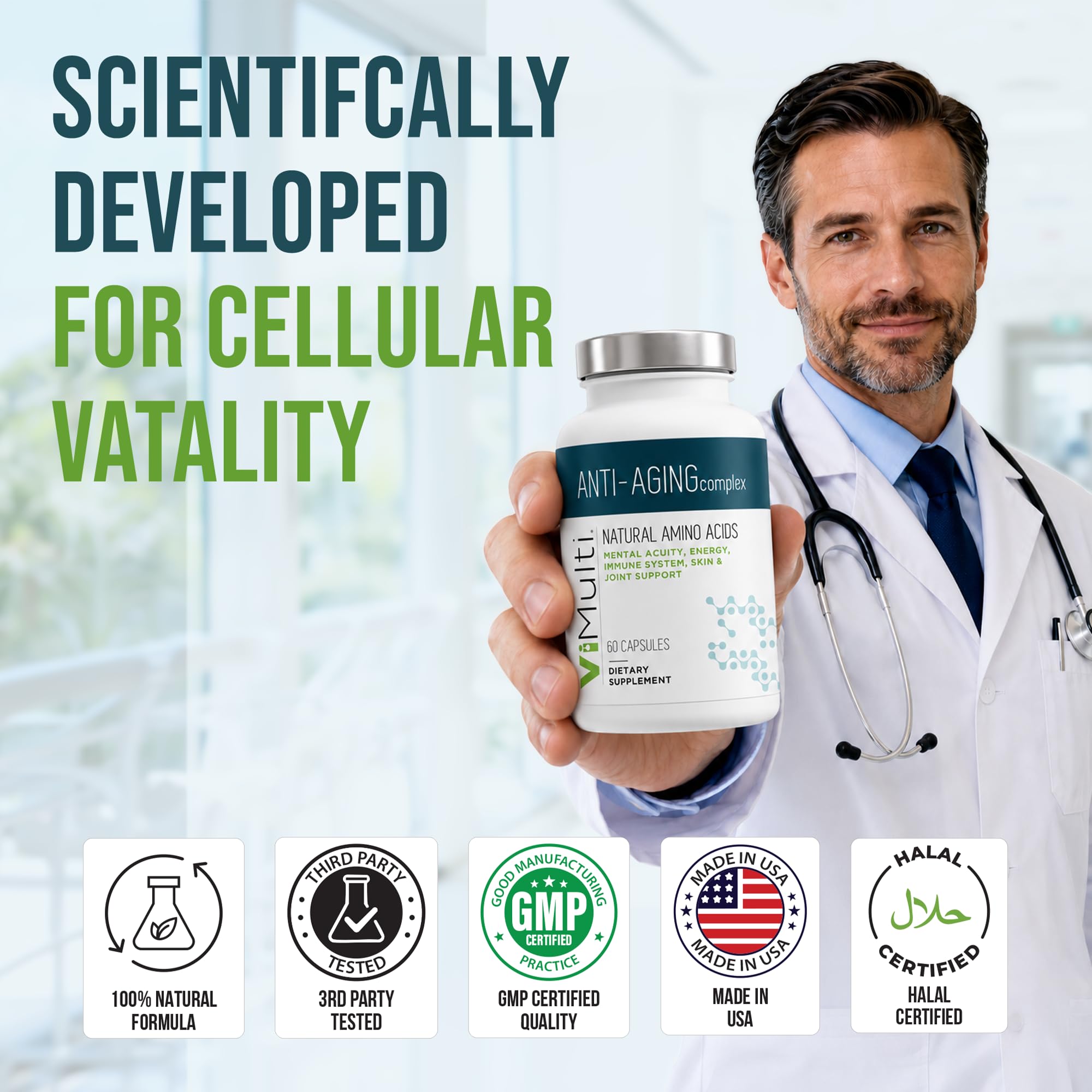Anti-Aging Complex - Amino Acid Dietary Supplement - 60 Capsules — Amazon image 5