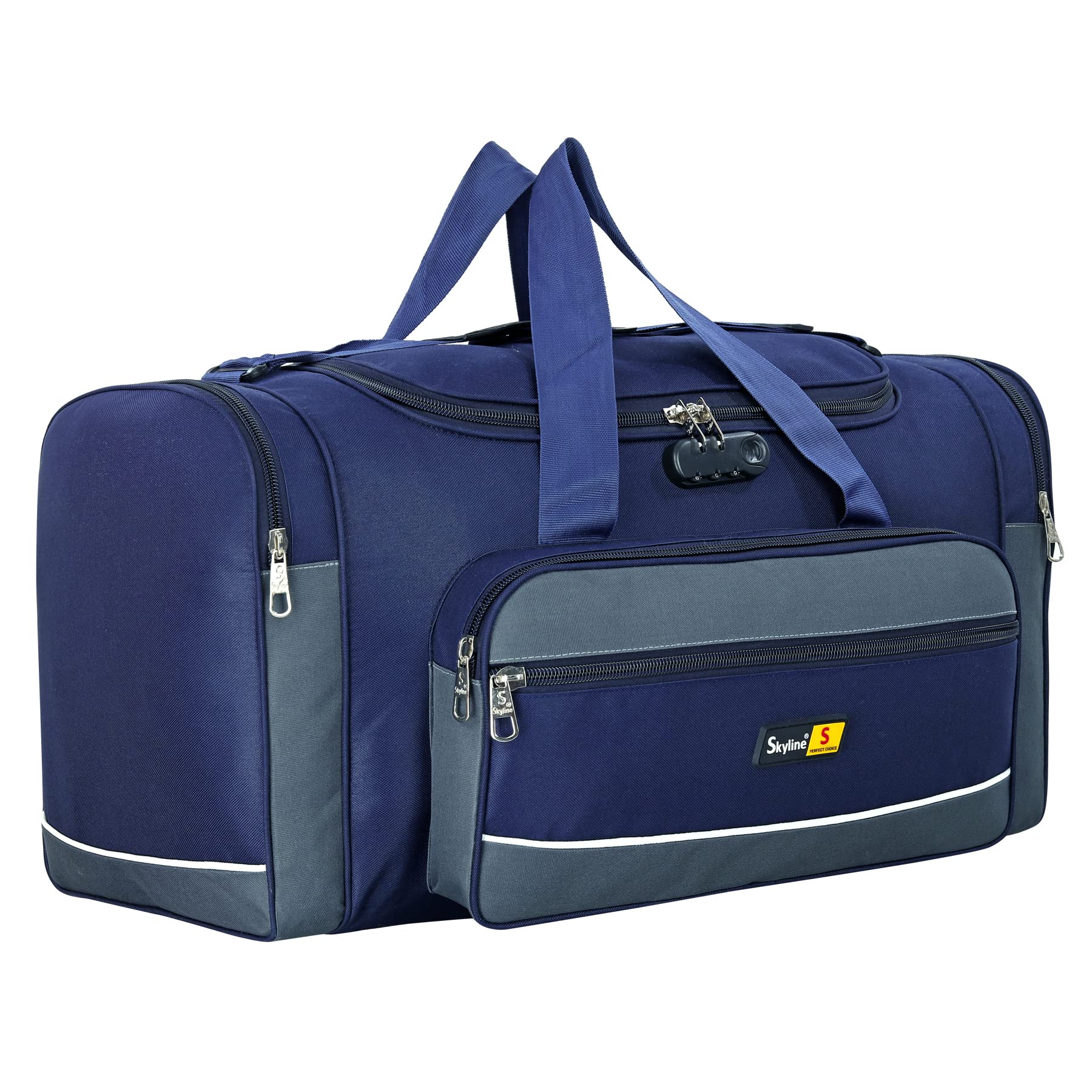 skyline Polyester 80 Ltrs Without Wheel Travel Duffle Bag Bag for Men Women (Navy Blue)-picture-47
