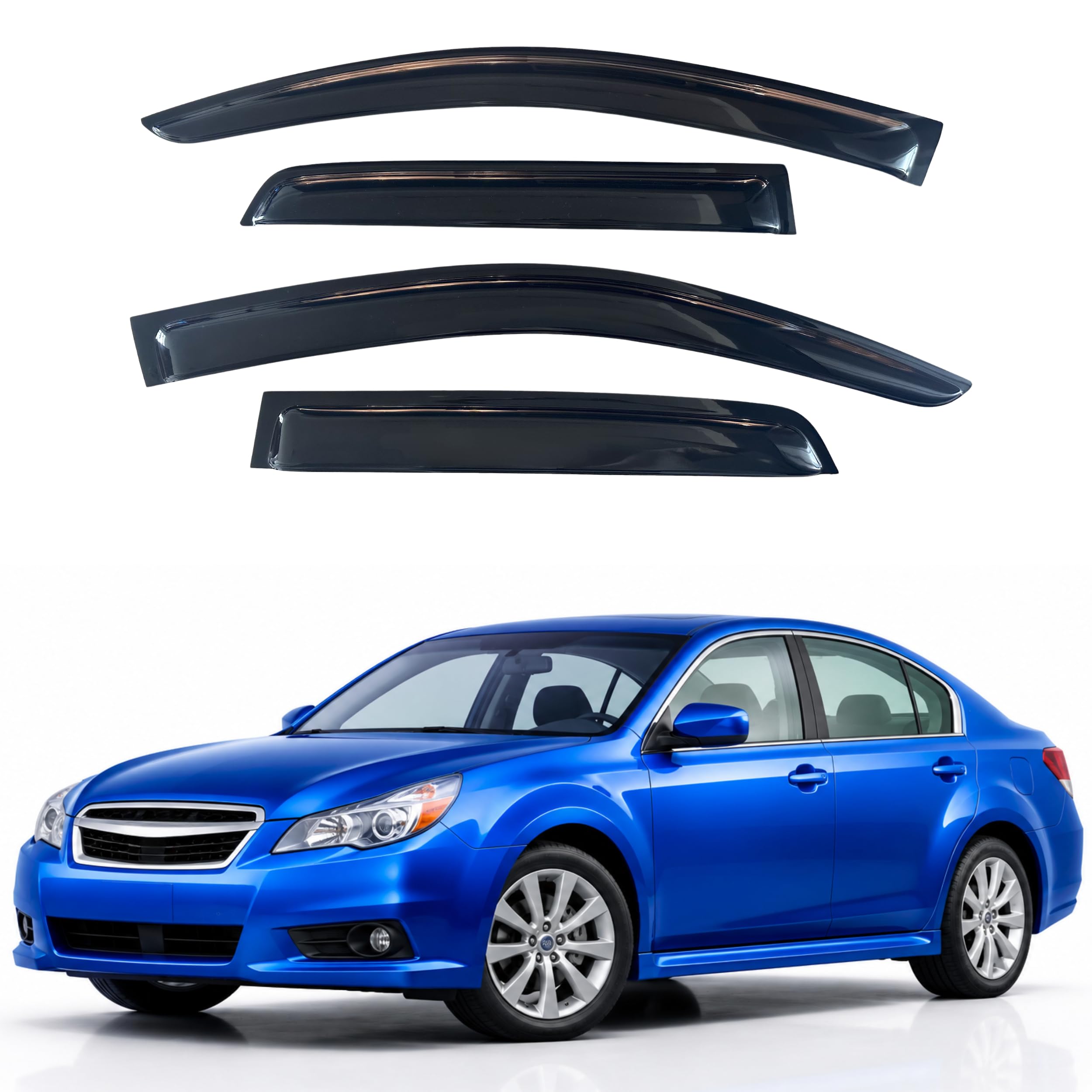 IG Window Visors Fit for 2010-2014 Subaru Legacy, Out-Channel Rain Guards Vent Wind Deflectors 4PC, Car Accessories for 10-14 Legacy