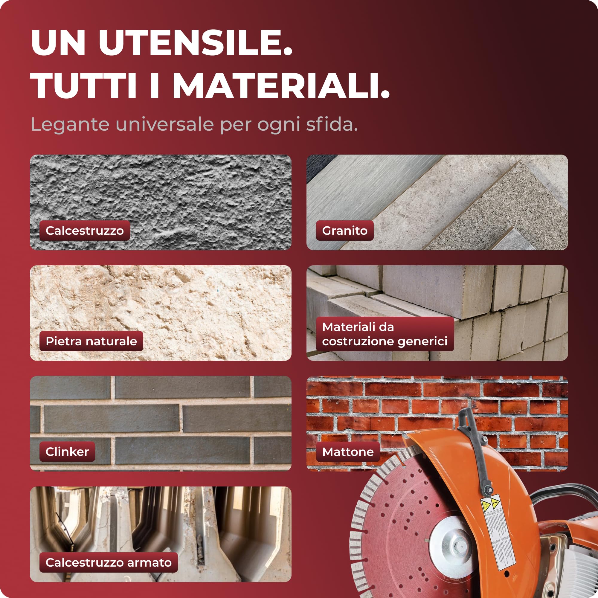 PRODIAMANT Disco da taglio diamantato Premium, cemento 350 mm x 25,4 mm, altezza segmento 15 mm