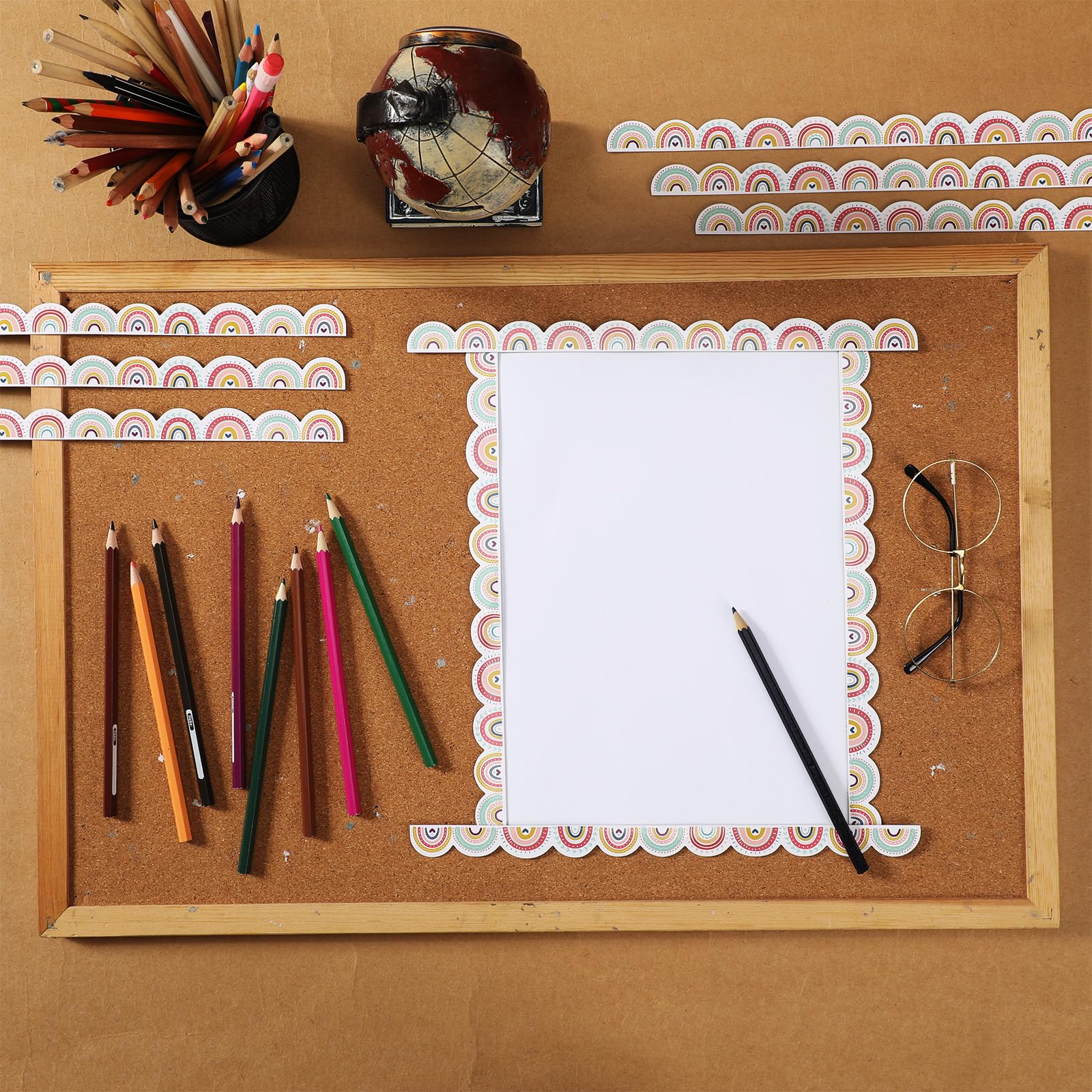 24Pieces Magnetic White Wood Classroom Bulletin Board Border Magnetic Border For Teachers Classroom Strips Decorations For Office Chalkboard Bulletin Board White Decor