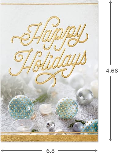 Miniatura 7 de Hallmark Tarjetas navideñas en caja, saludos de temporada floral (40 tarjetas con sobres) y surtido de tarjetas de Navidad en caja, color blanco y