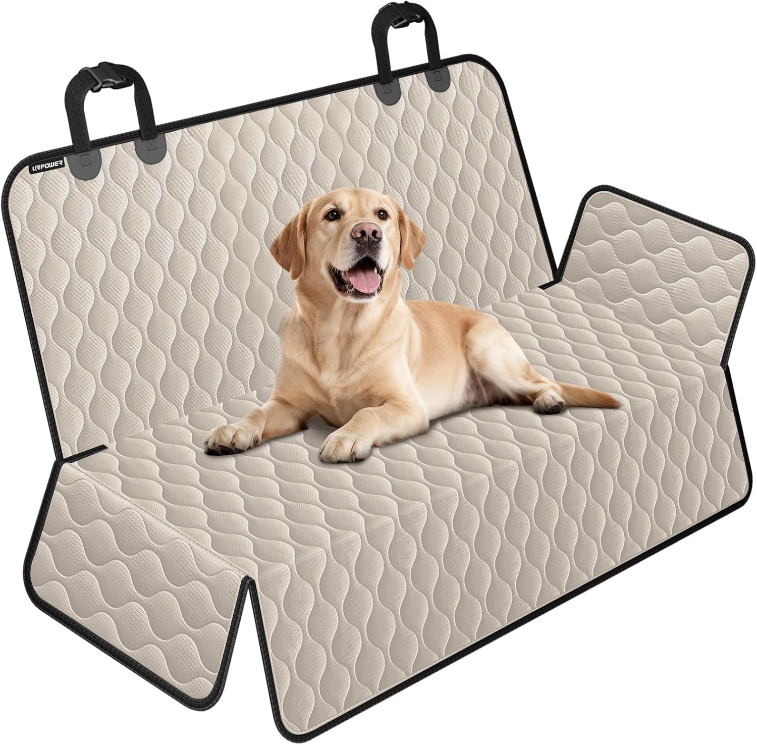 urpower dog car seat cover for back seat - waterproof car seat protector for child carseat & pets, nonslip car seat covers for cars, suvs & small trucks standard (56" x 52") khaki