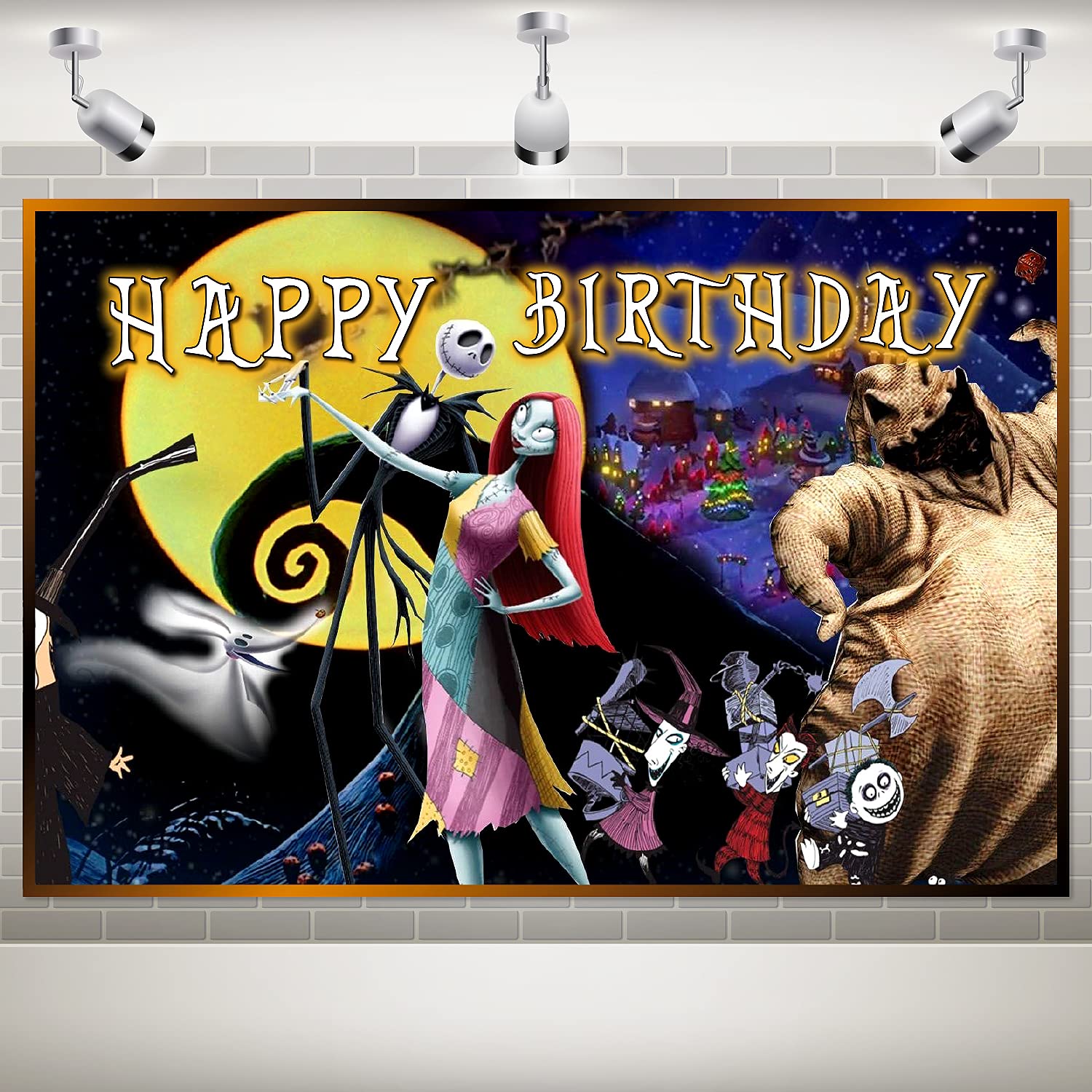 Buy Jack and Sally Backdrop, Skull Birthday Decorations 5 * 3Ft Jack