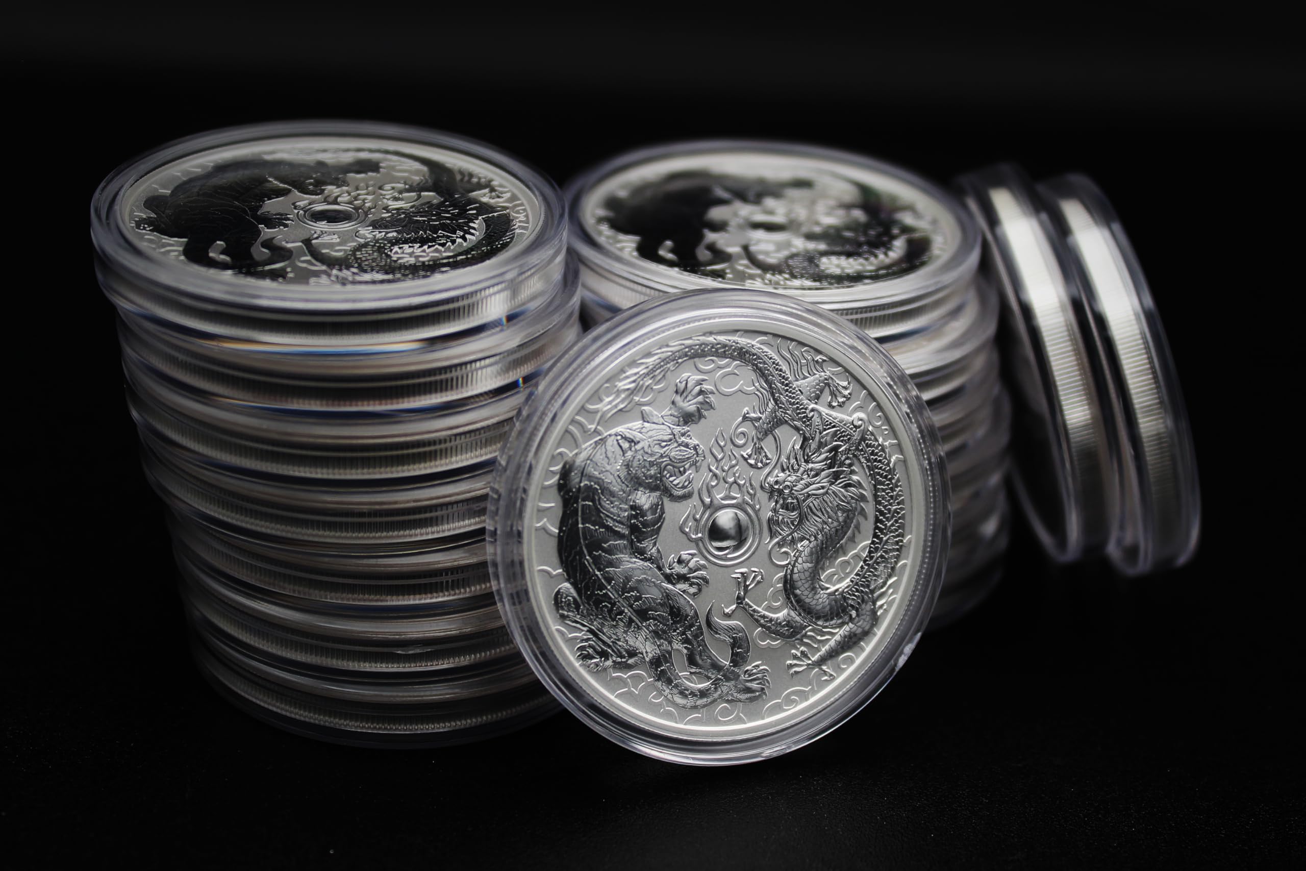 2018 P 1 oz Australian Silver Dragon and Tiger Coin