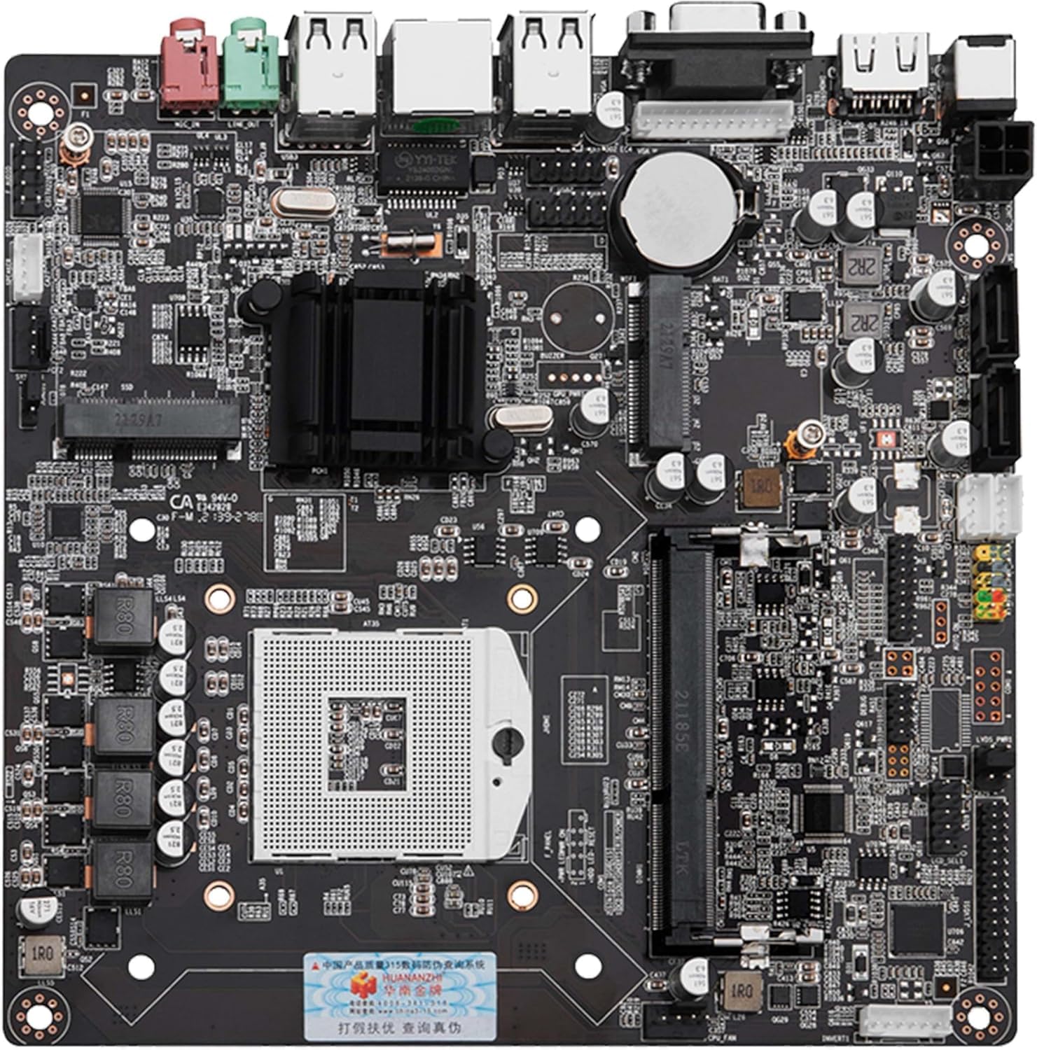 SIMPLETEK - Scheda Madre mini-ATX Modello HM65 | Socket PGA988 - DDR3 Sodimm AMI UEFI BIOS | Dimensioni 17 x 17 mm | Cavo Sata e Mascherina inclusa